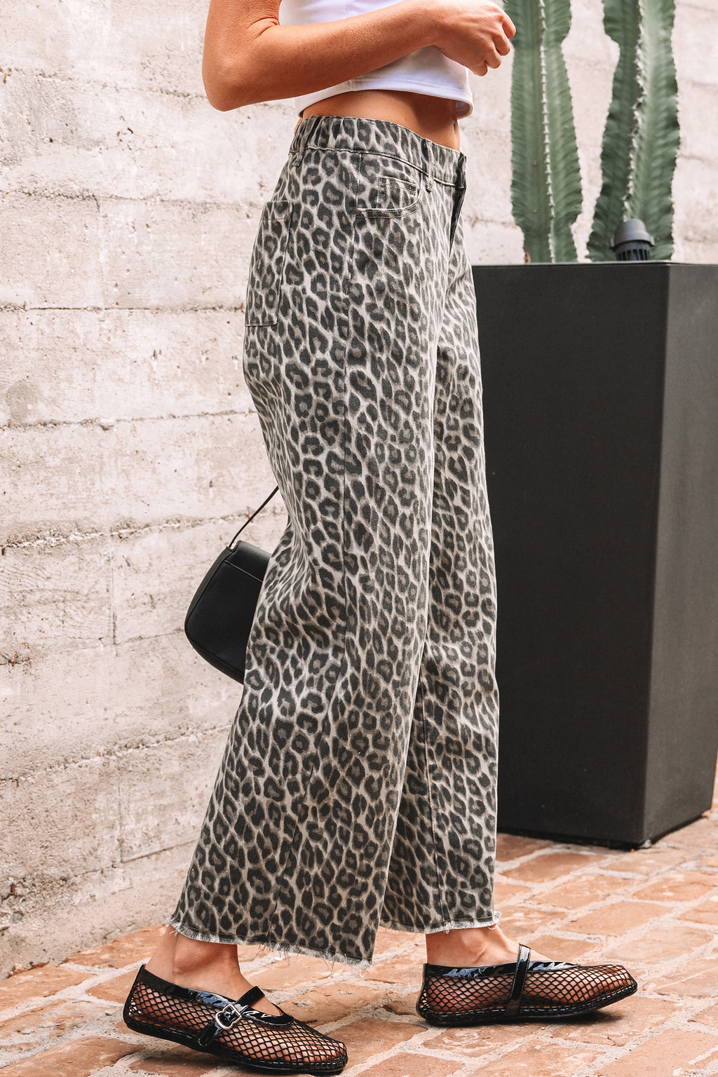 Shop Yellow Leopard Print Straight Loose Leg Jeans UK 8-20 at LivelyLooks