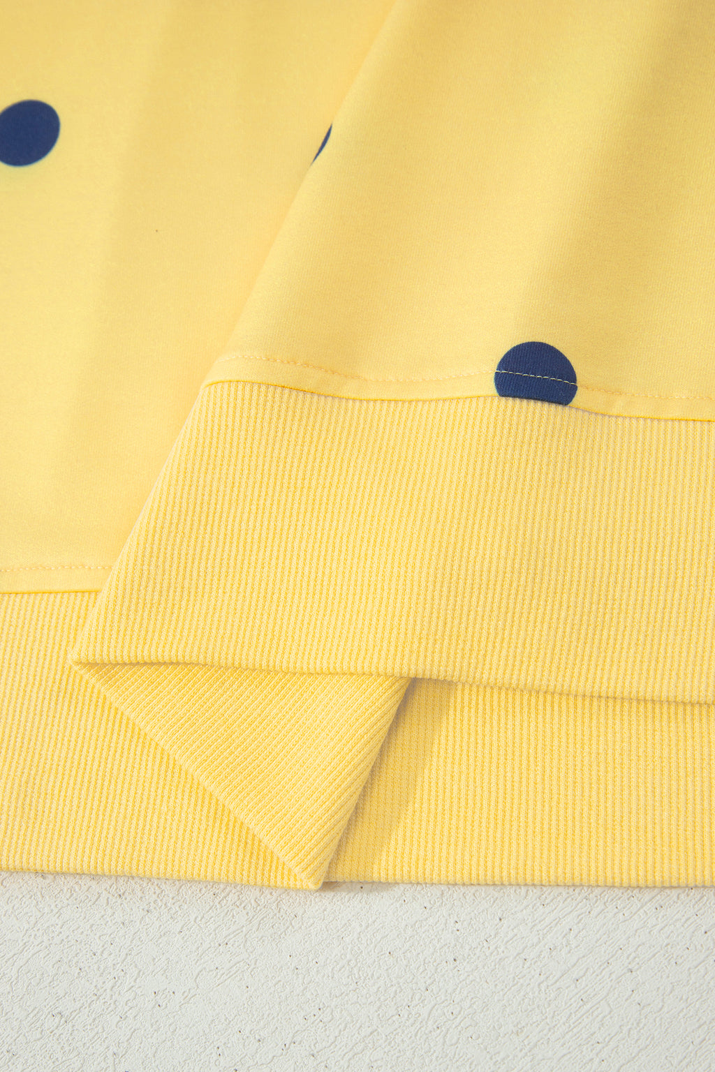 Women's Polka Dot Oversized Tee Crossed Seam Detail Yellow Sky Blue S-XL