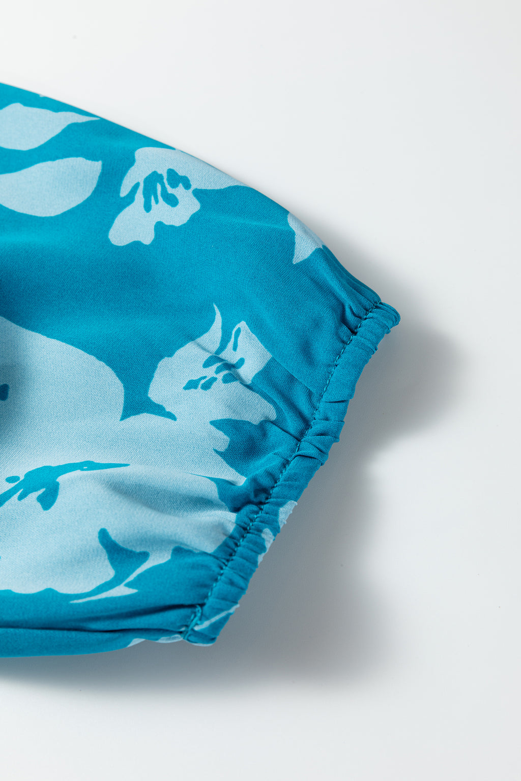 Blue Floral Half Sleeve Tiered Ruffle Mini Dress | A-Line Summer