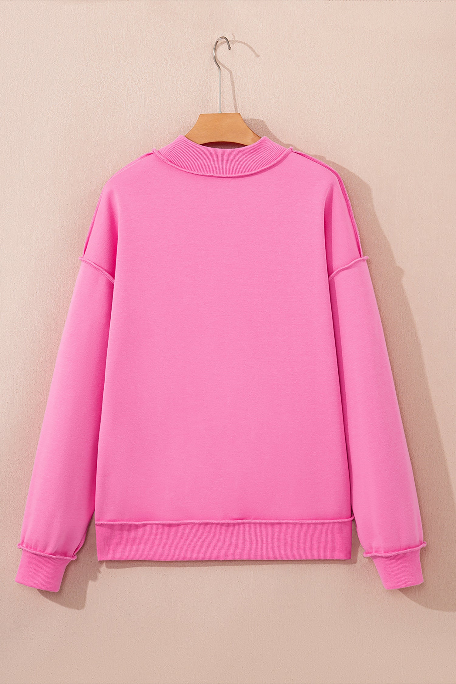 Carrot Oversized Reversible Sweatshirt Drop Shoulder Mock Neck Women S-XL