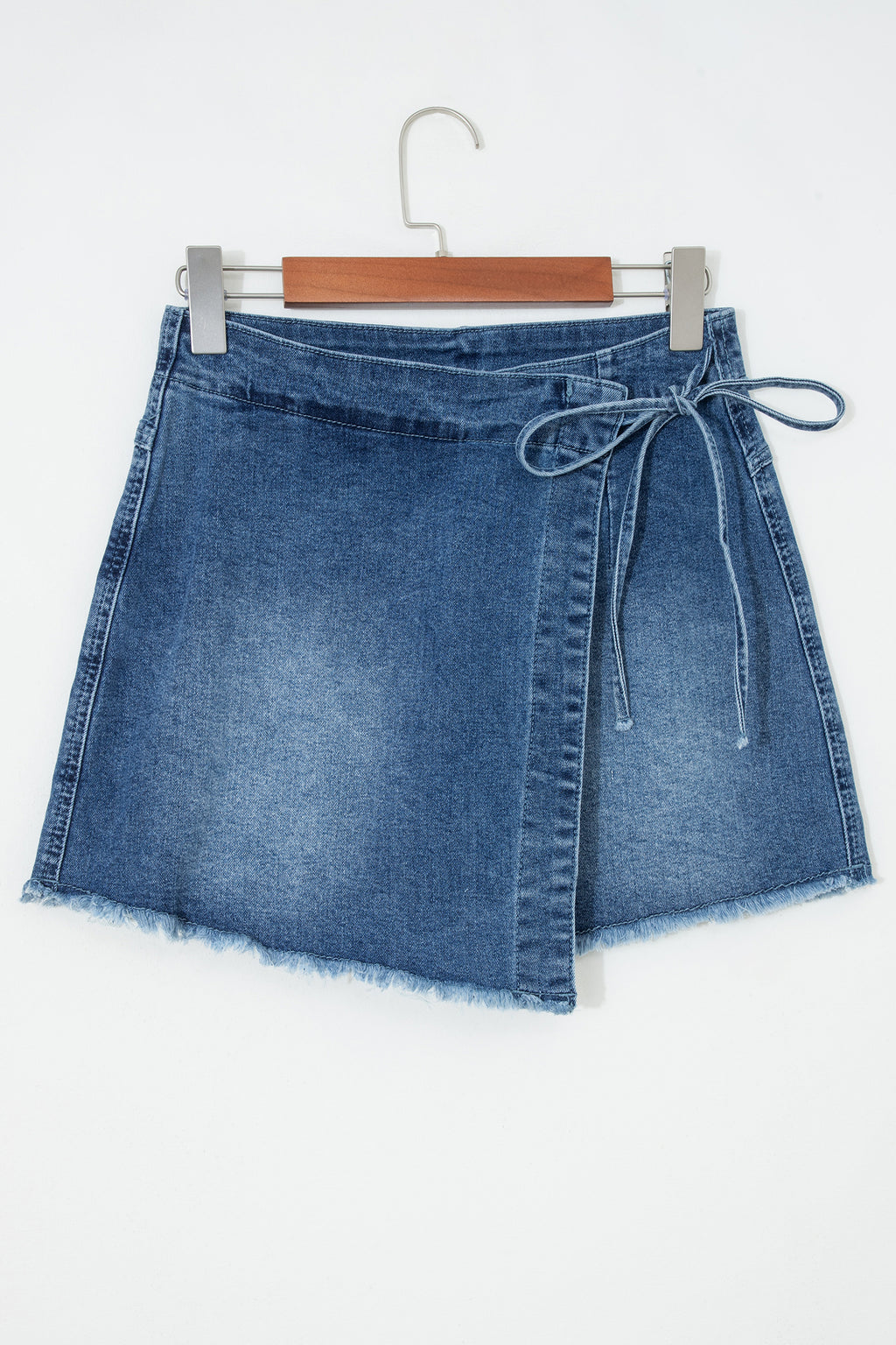 Shop Ashleigh Blue Wrapped Tied Waist Denim Skort at LivelyLooks