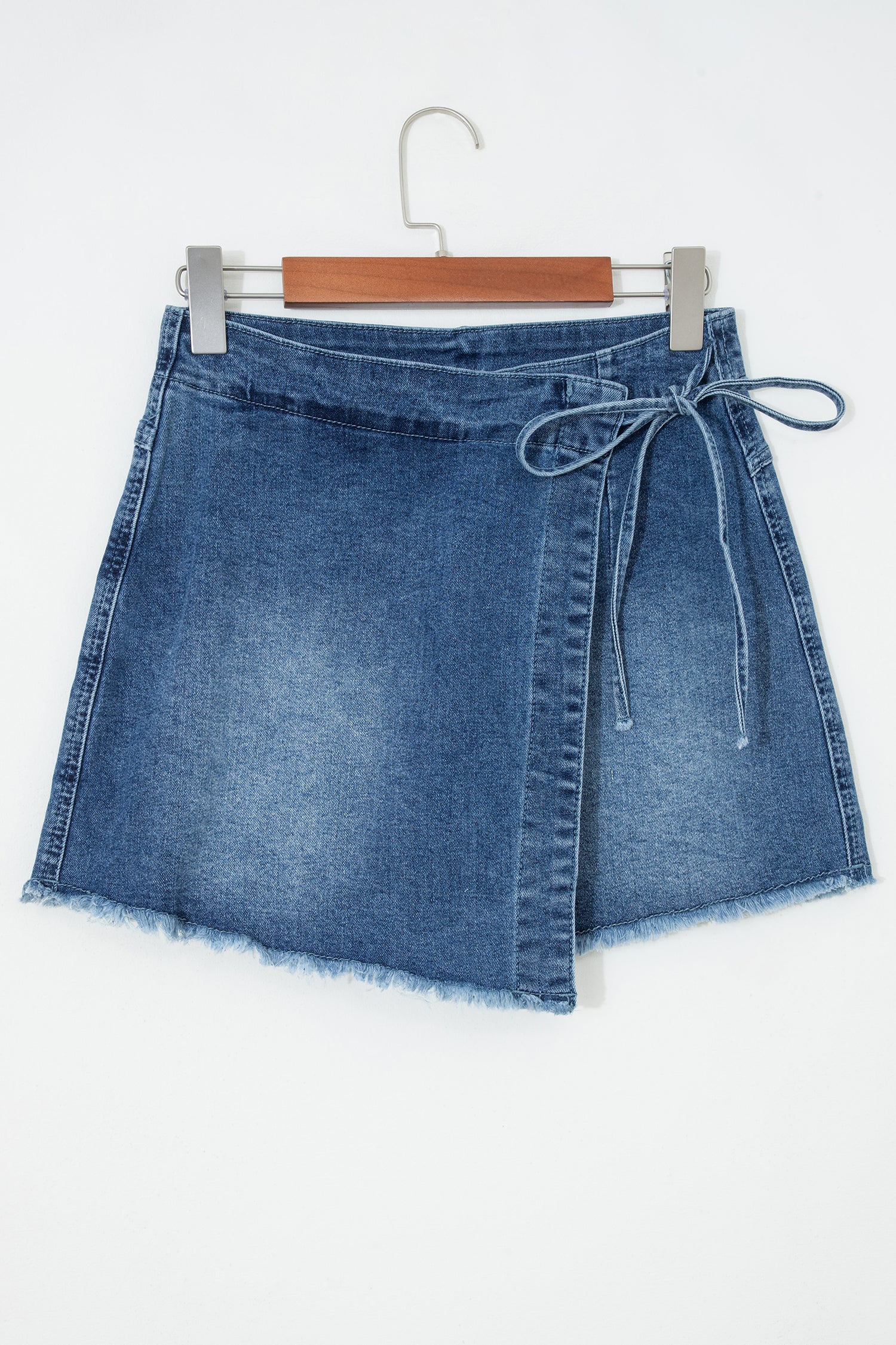 Shop Ashleigh Blue Wrapped Tied Waist Denim Skort at LivelyLooks
