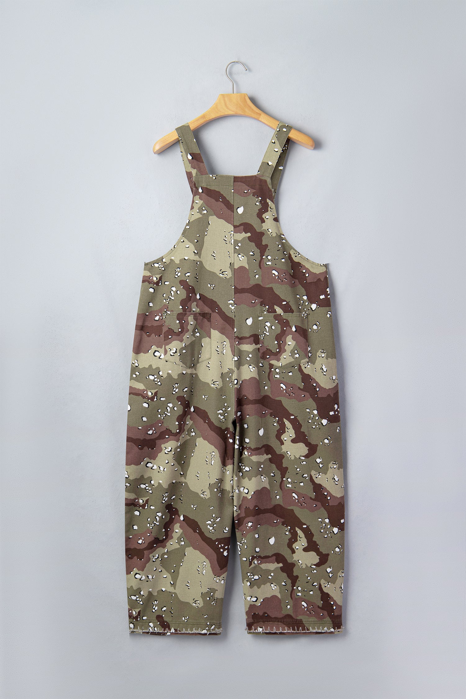 Shop Camo Leopard Denim Overall Cropped Jumpsuit | Green | S-XL at LivelyLooks