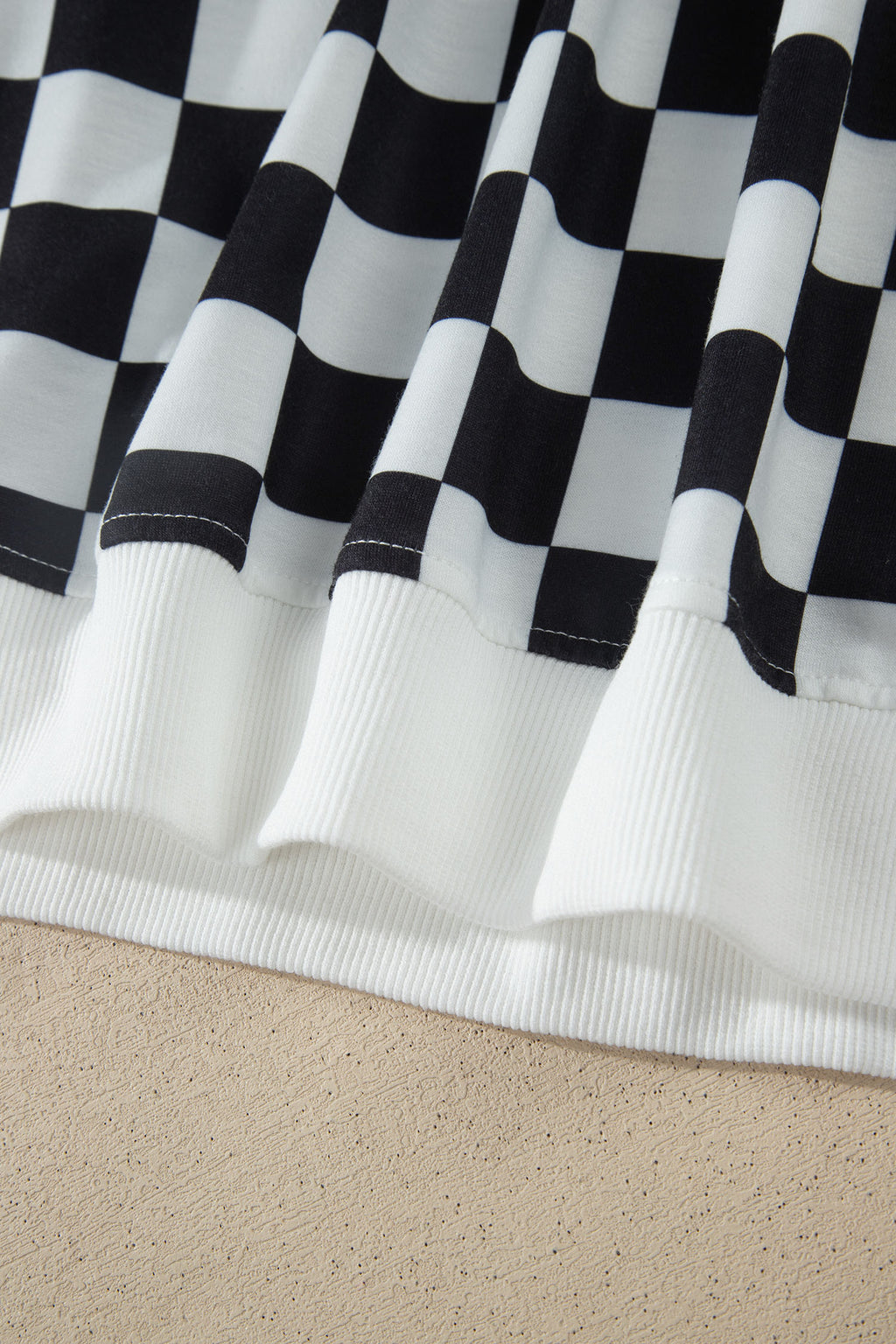 Shop Pink Checkered Print Colour Block Trim Mock Neck Short Set Two Piece Co-ord PJ at LivelyLooks
