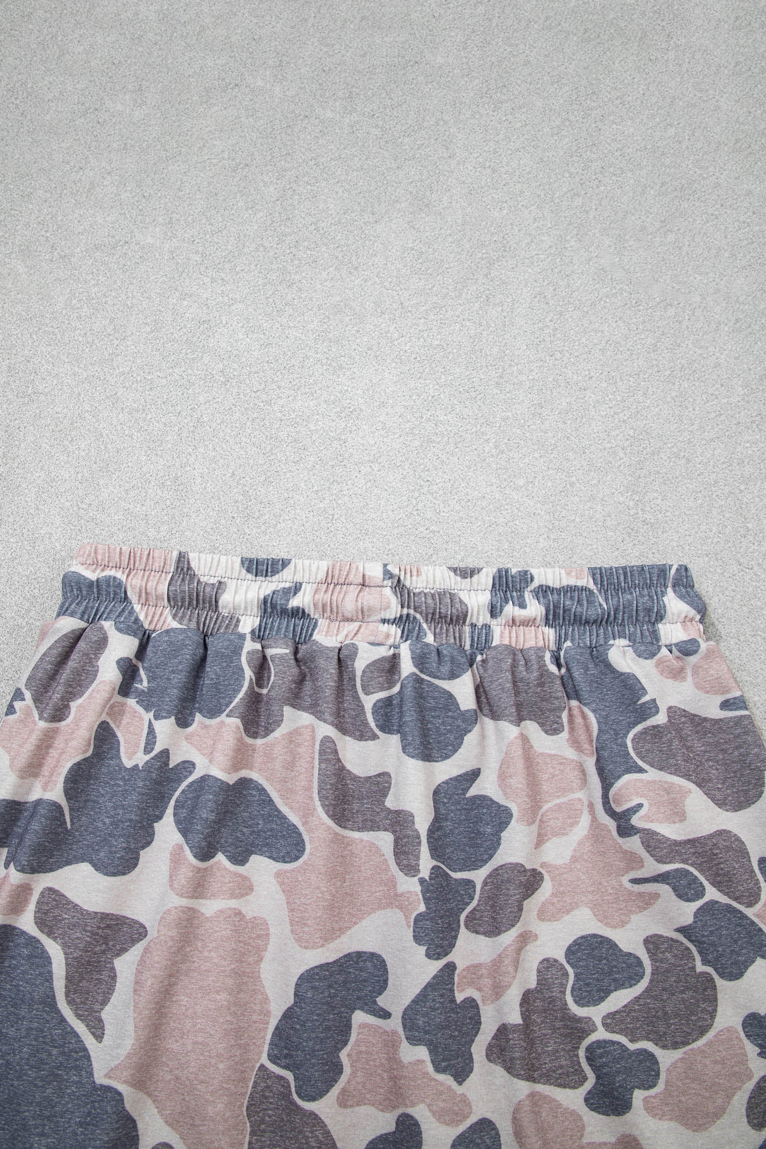 Retro Camo Colour Block Ribbed Trim Top & Skort Set – Multicolour