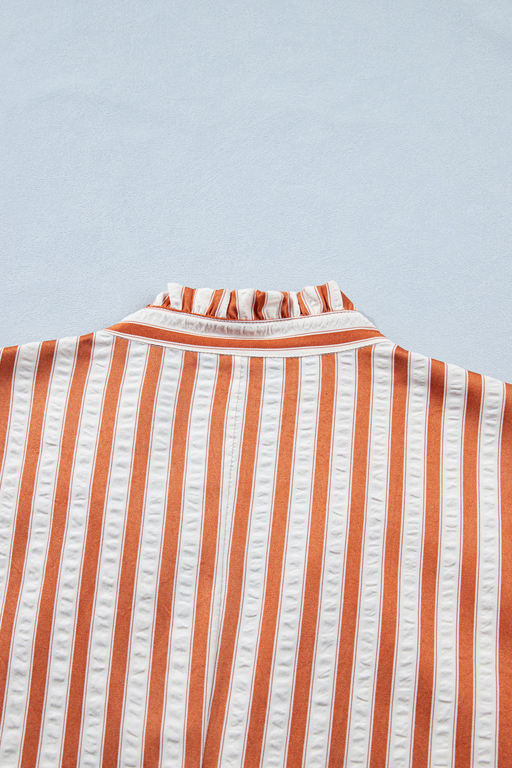 Stripe Pinched V-Neck Shift Mini Dress | Brown Stripe
