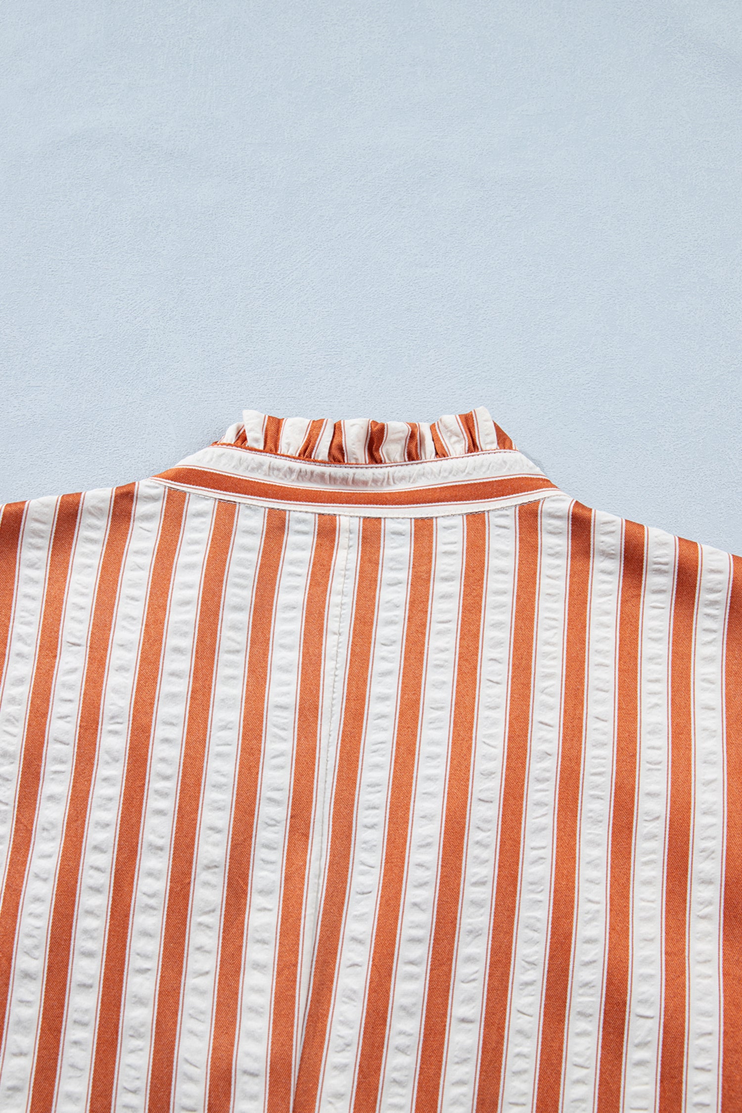 Stripe Pinched V-Neck Shift Mini Dress | Brown Stripe