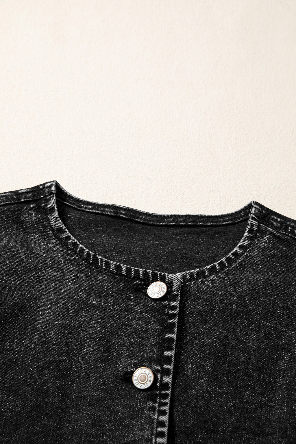 Women's Buttoned Front Slit Denim Vest Black Blue S-XL at LivelyLooks