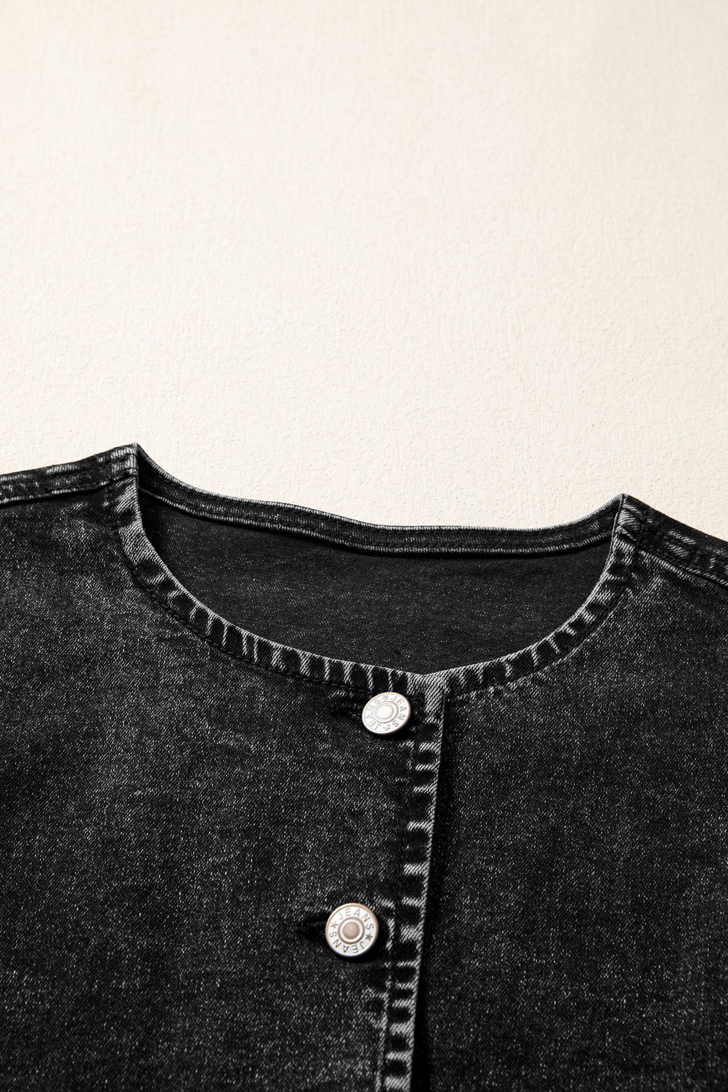 Women's Buttoned Front Slit Denim Vest Black Blue S-XL at LivelyLooks