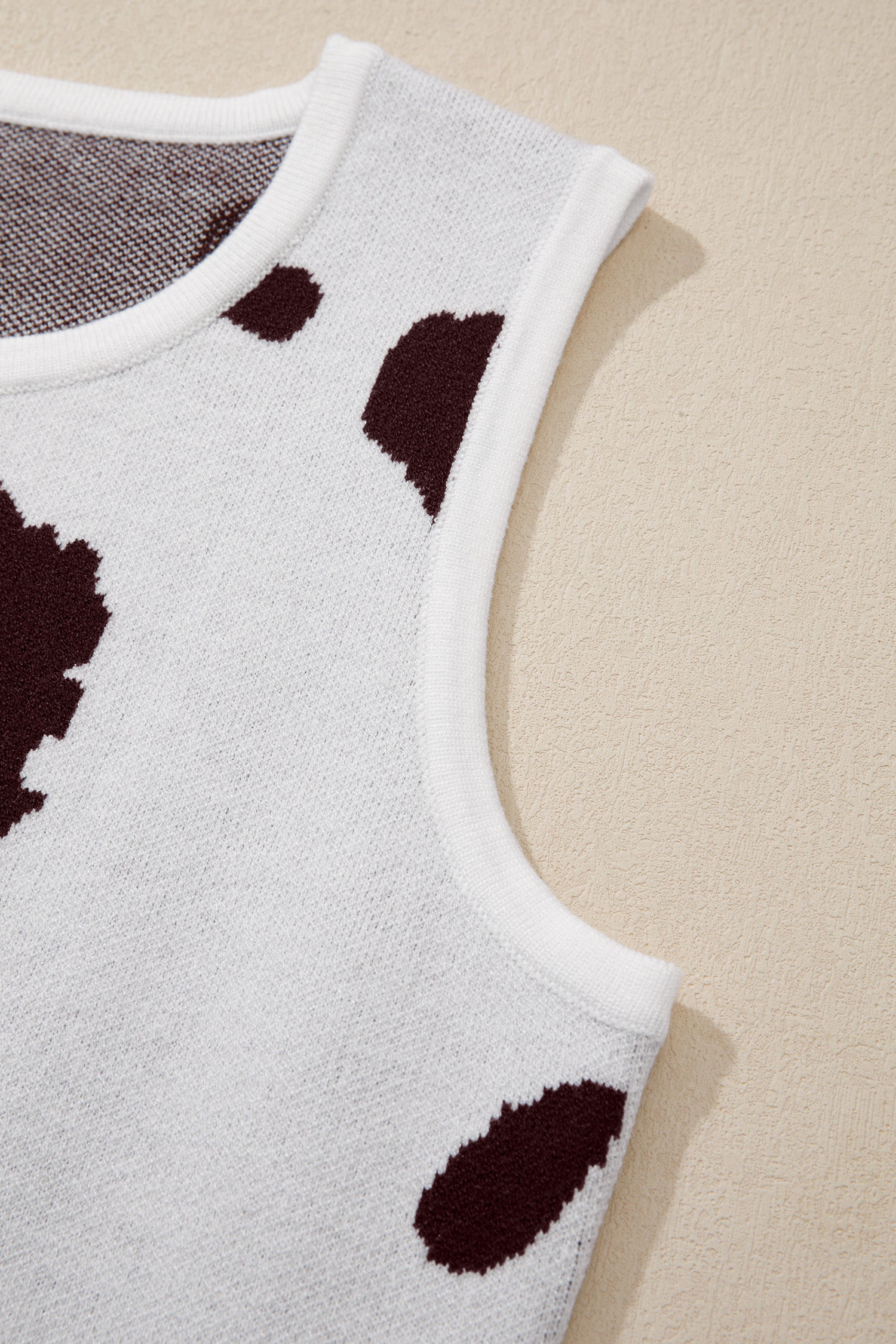 Shop White Western Cow Print Button Down Sweater Vest at LivelyLooks