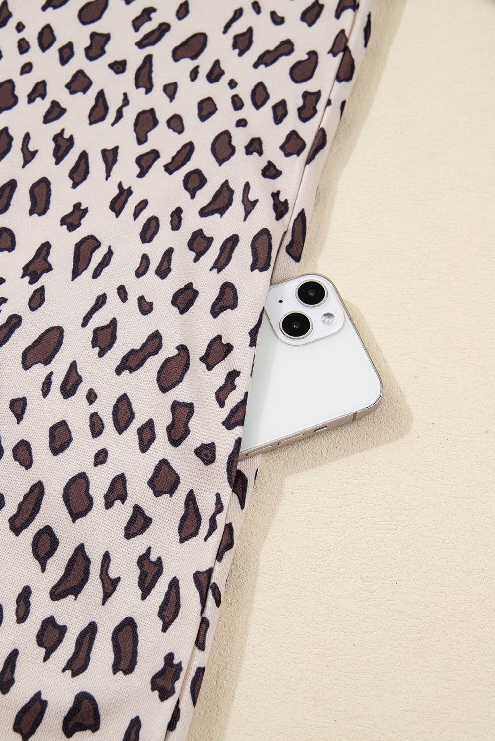 Women's Khaki Leopard Print Zip up Collar Patchwork Shift Mini Dress at LivelyLooks