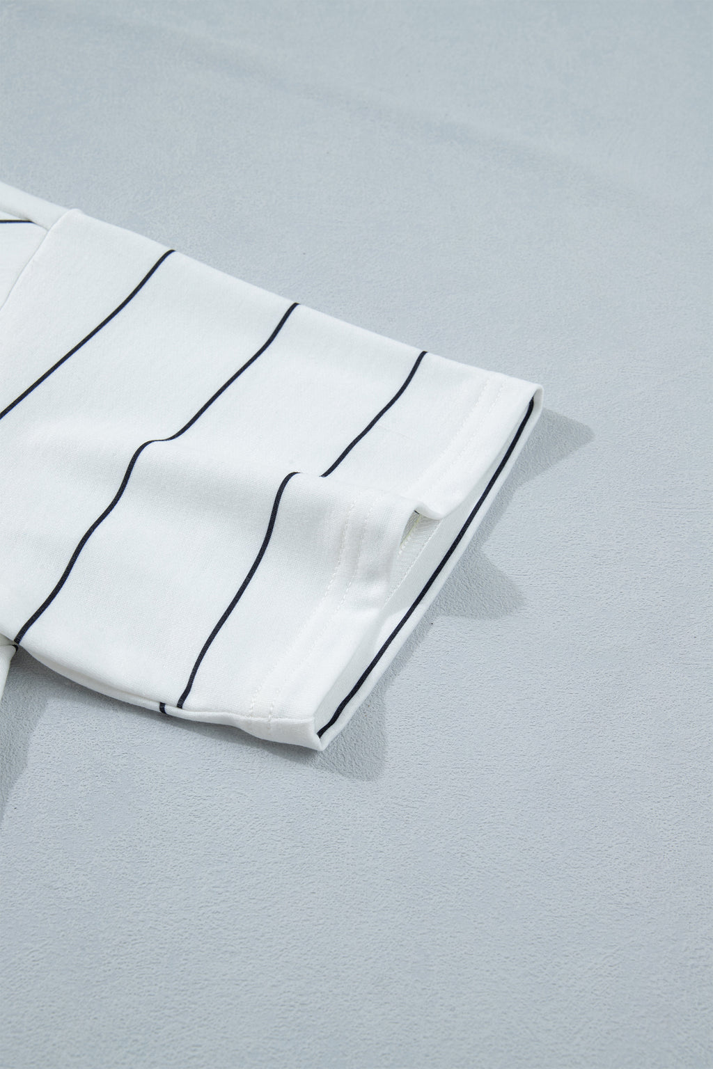 Stripe Half Sleeve Tee & Drawstring Shorts Co-ord Set – White & Black