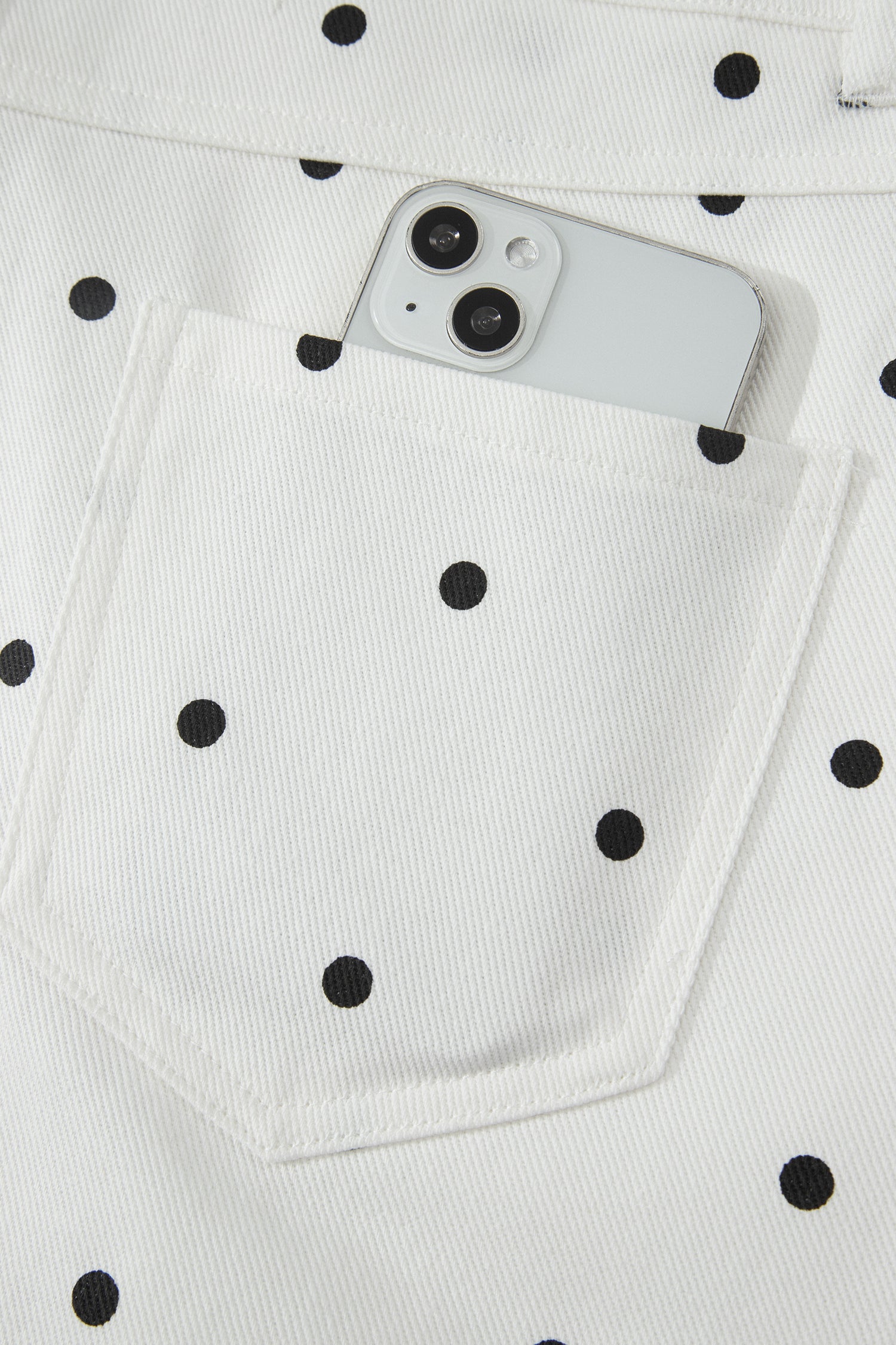 Women's White Polka Dot Embroidered Scallop Hem Shorts | UK 8-20 at LivelyLooks