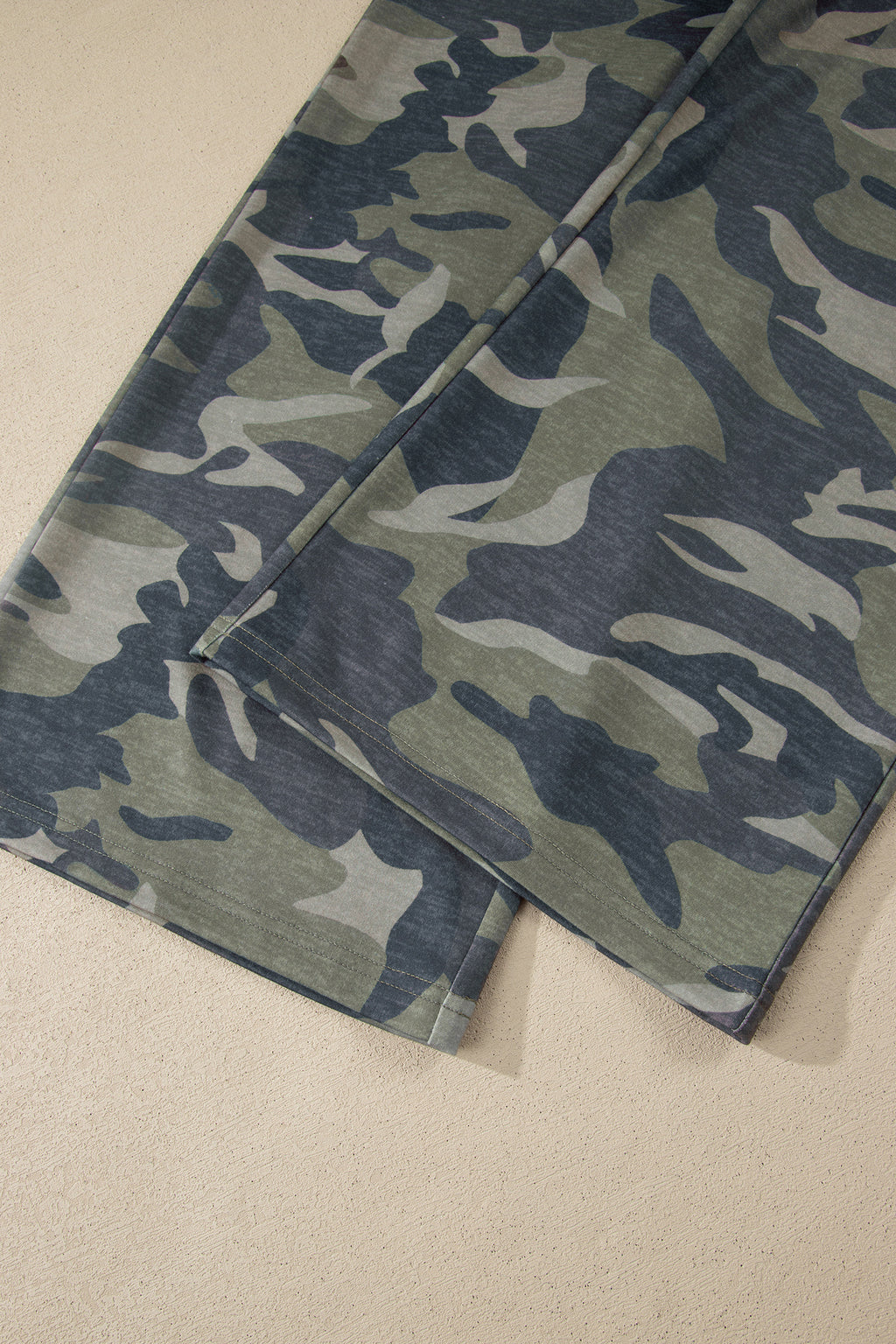 Women's Green Camo Sleeveless Tank & Drawstring Trouser Co-ord Set at LivelyLooks