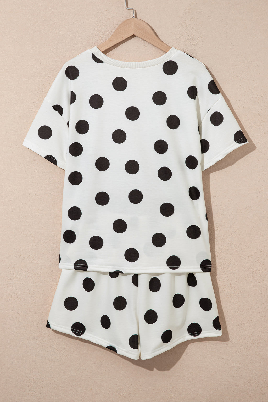 Polka Dot Print Tee & Shorts Co-ord Set | Pink, Black & Sky Blue