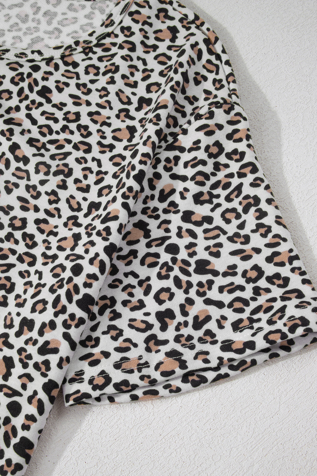 Leopard High-Low Loose Tee & Ankle Length Pants Set | Brown & White | UK 8–22