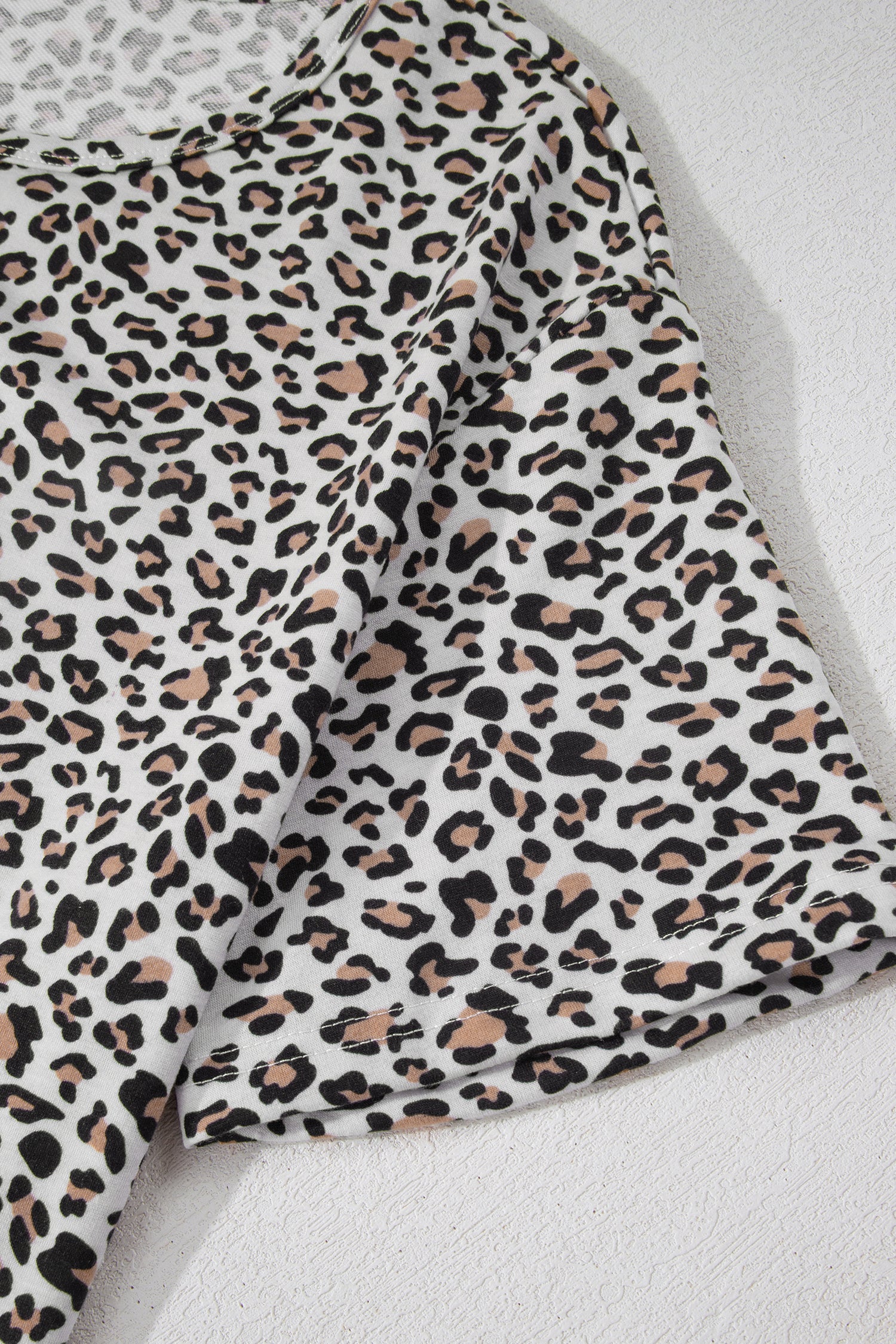 Leopard High-Low Loose Tee & Ankle Length Pants Set | Brown & White | UK 8–22