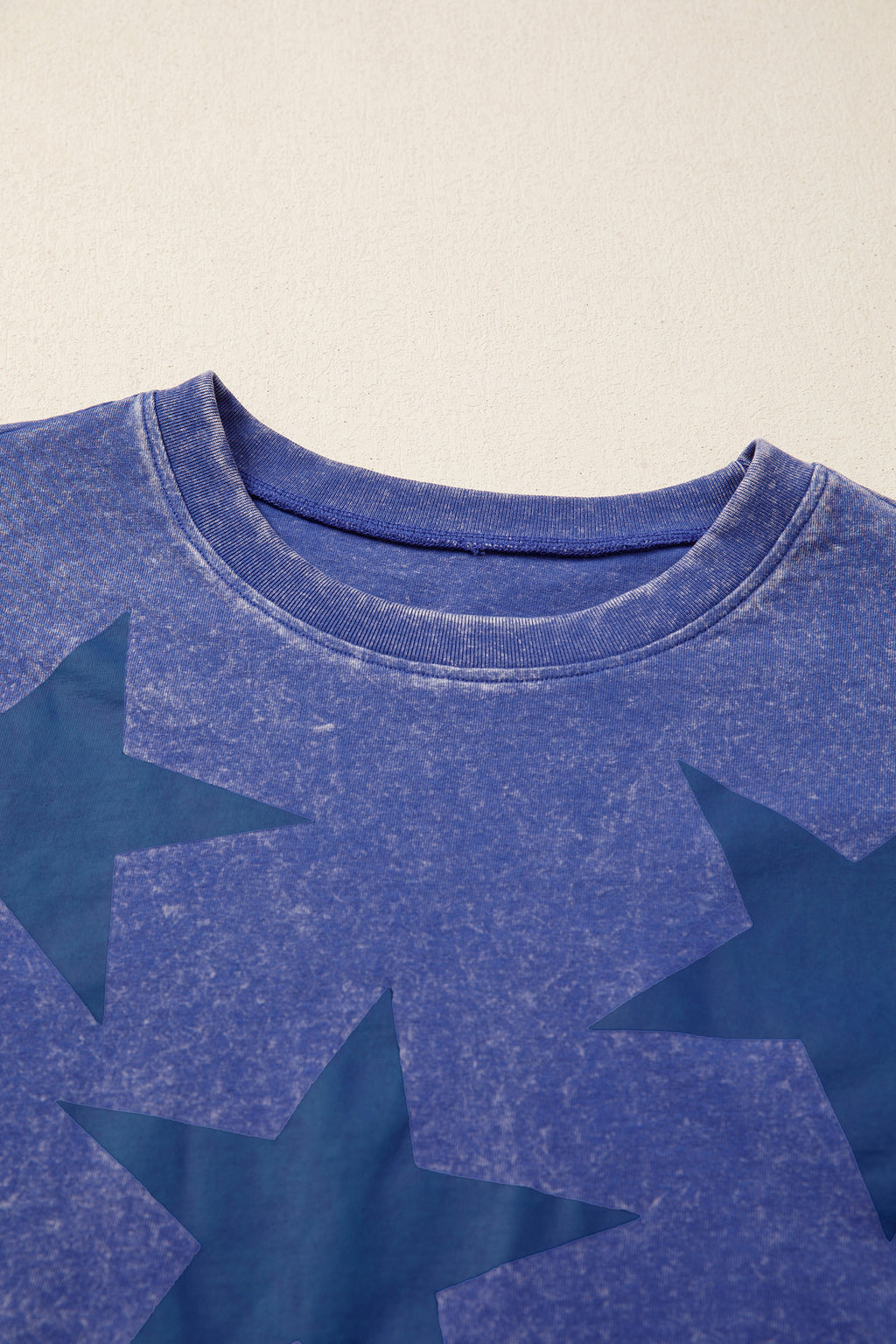 Shop Red Independence Day Star Printed Mineral Wash T Shirt at LivelyLooks