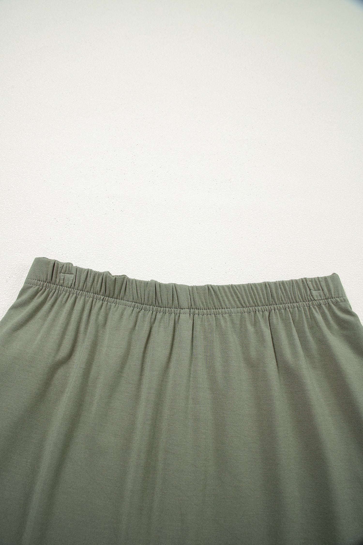 Oversized Tee & Tie Wrap Mini Skort 2pcs Set | Black & Laurel Green