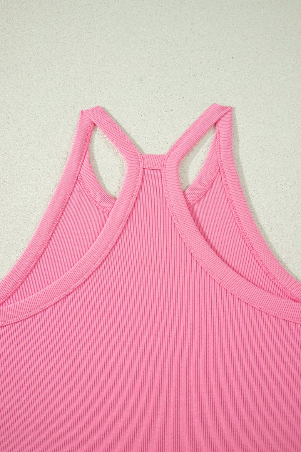 Ribbed Slim Tank Top & High Waist Shorts Set – Sky Blue, Pink & Green
