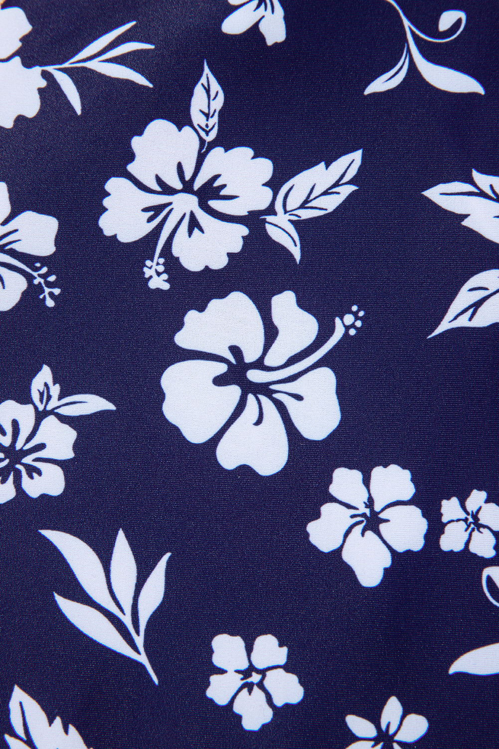 Women's Women Floral Print Crossed Back Knot Side One Piece Swimsuit Blue Navy S-XL at LivelyLooks