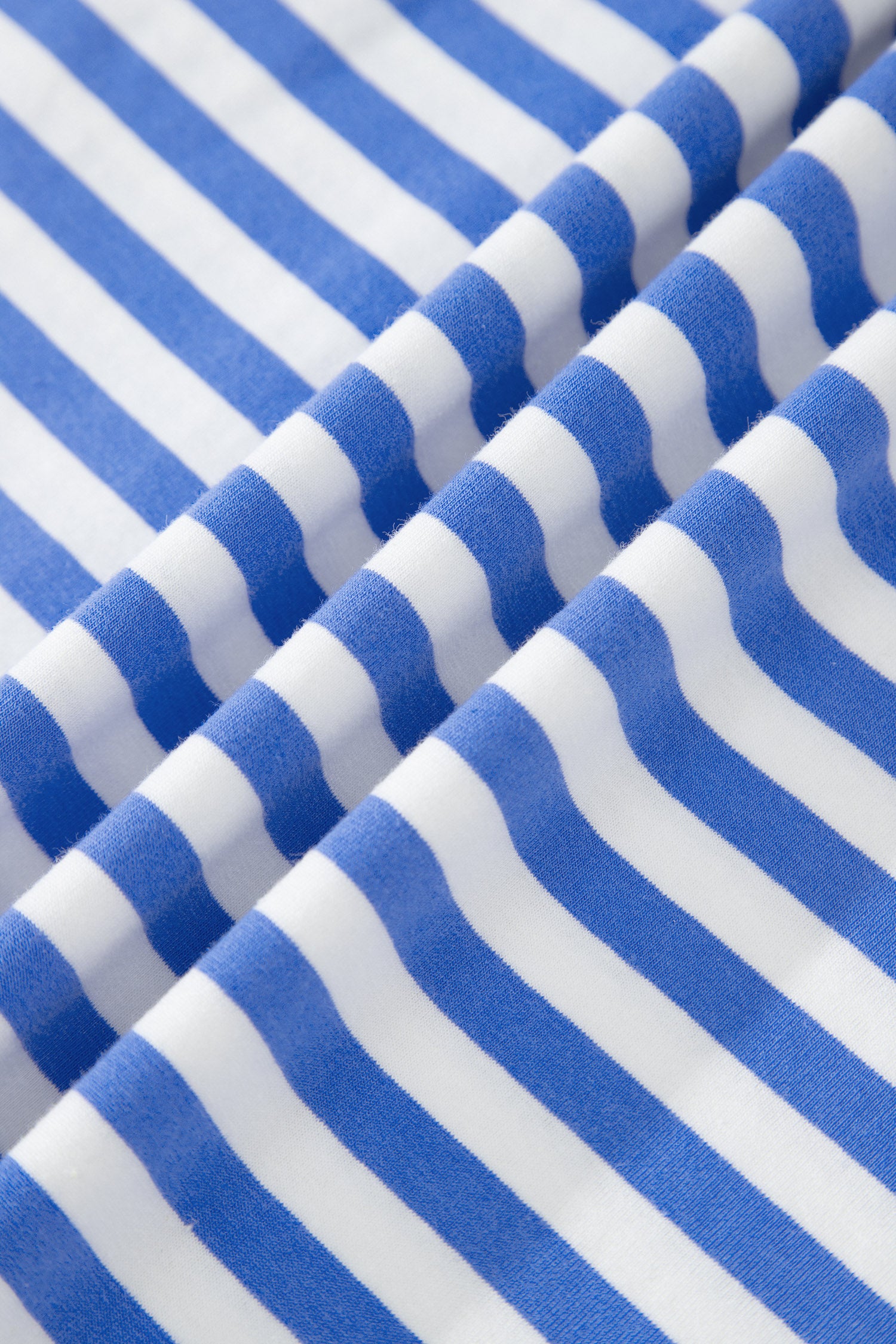 Sky Blue Stripe Contrast Trim Crew Neck Tee & Knot Shorts Co-ord Set