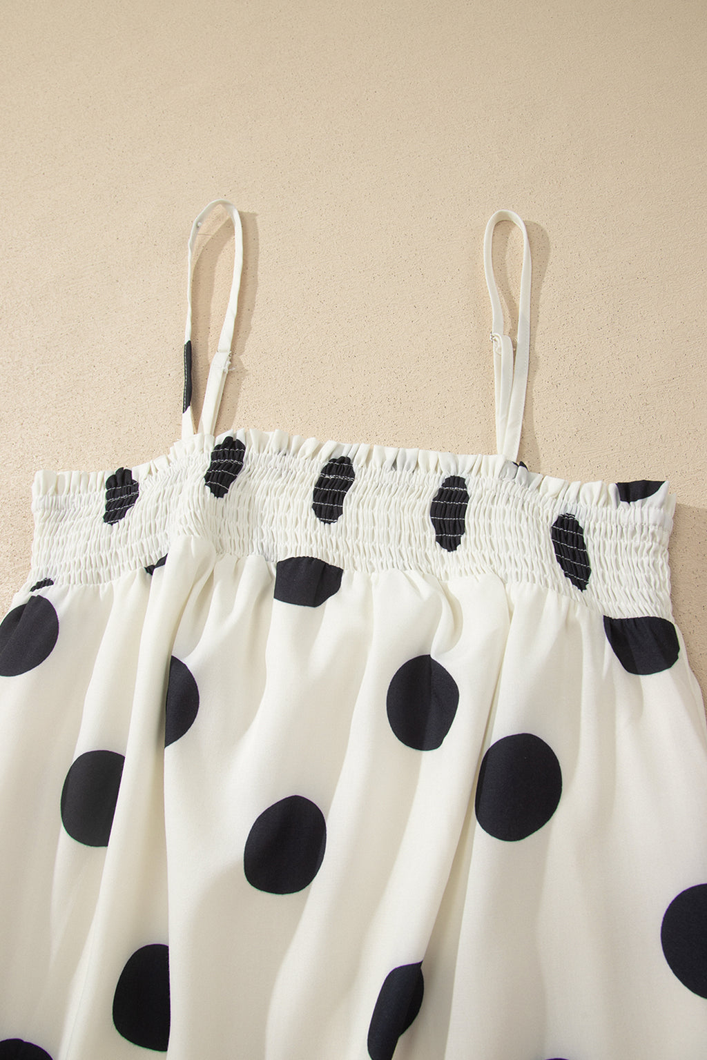 White Polka Dot Maxi Dress Spaghetti Straps Sleeveless Women S-XL