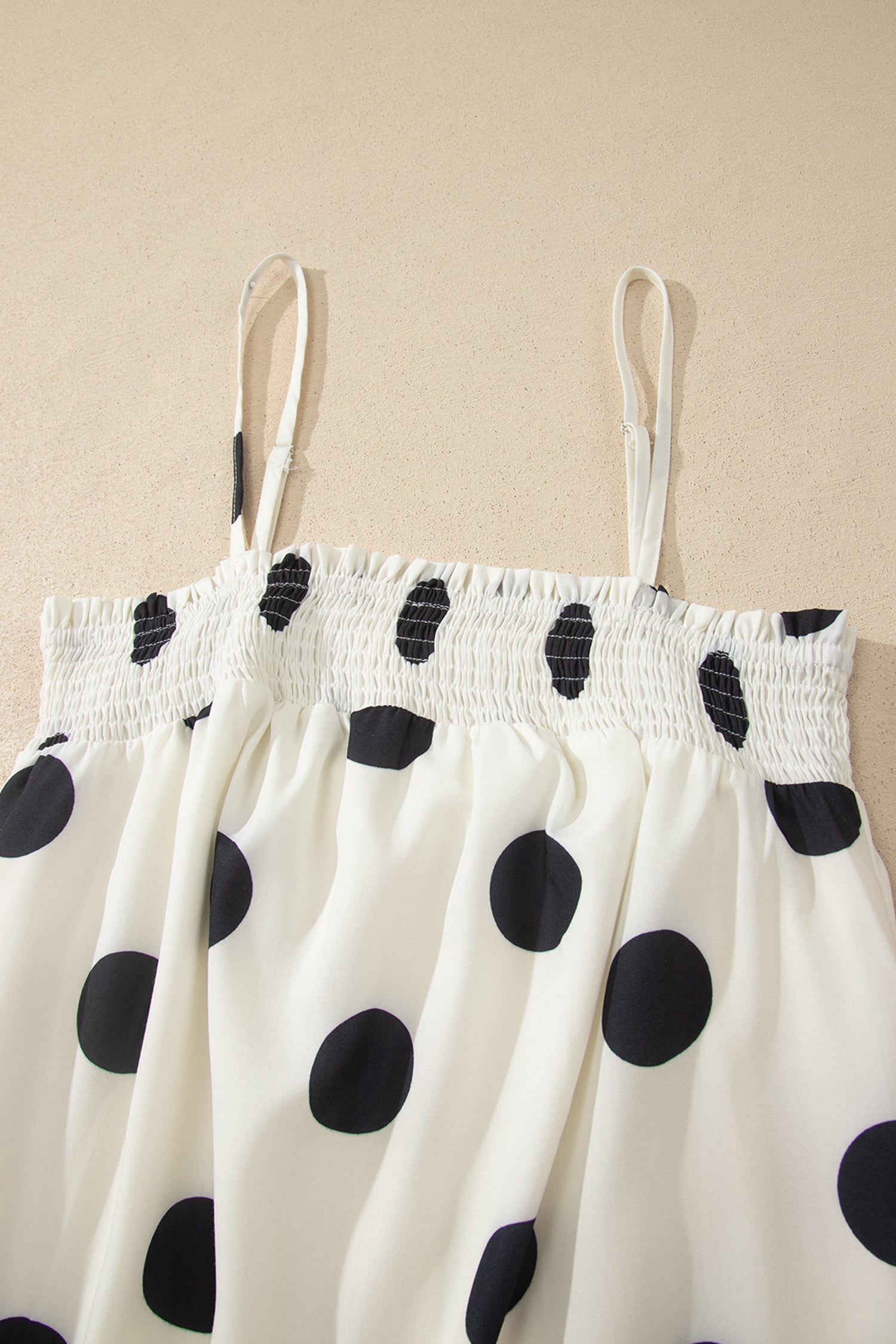 White Polka Dot Maxi Dress Spaghetti Straps Sleeveless Women S-XL
