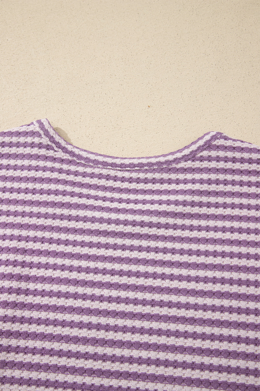 Stripe Textured Knit Top & Shorts Co-ord Set | Brown, Black & Purple | UK 8–18