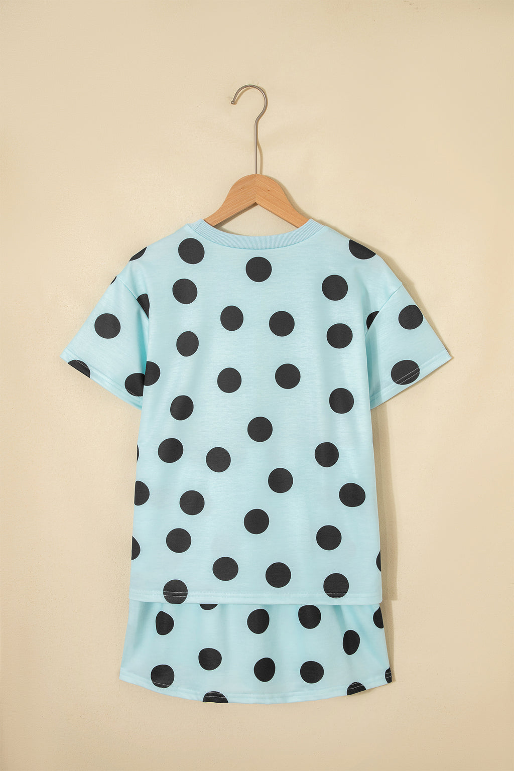 Polka Dot Short Sleeve Top & Casual Skort 2pcs Outfit | White, Pink & Sky Blue