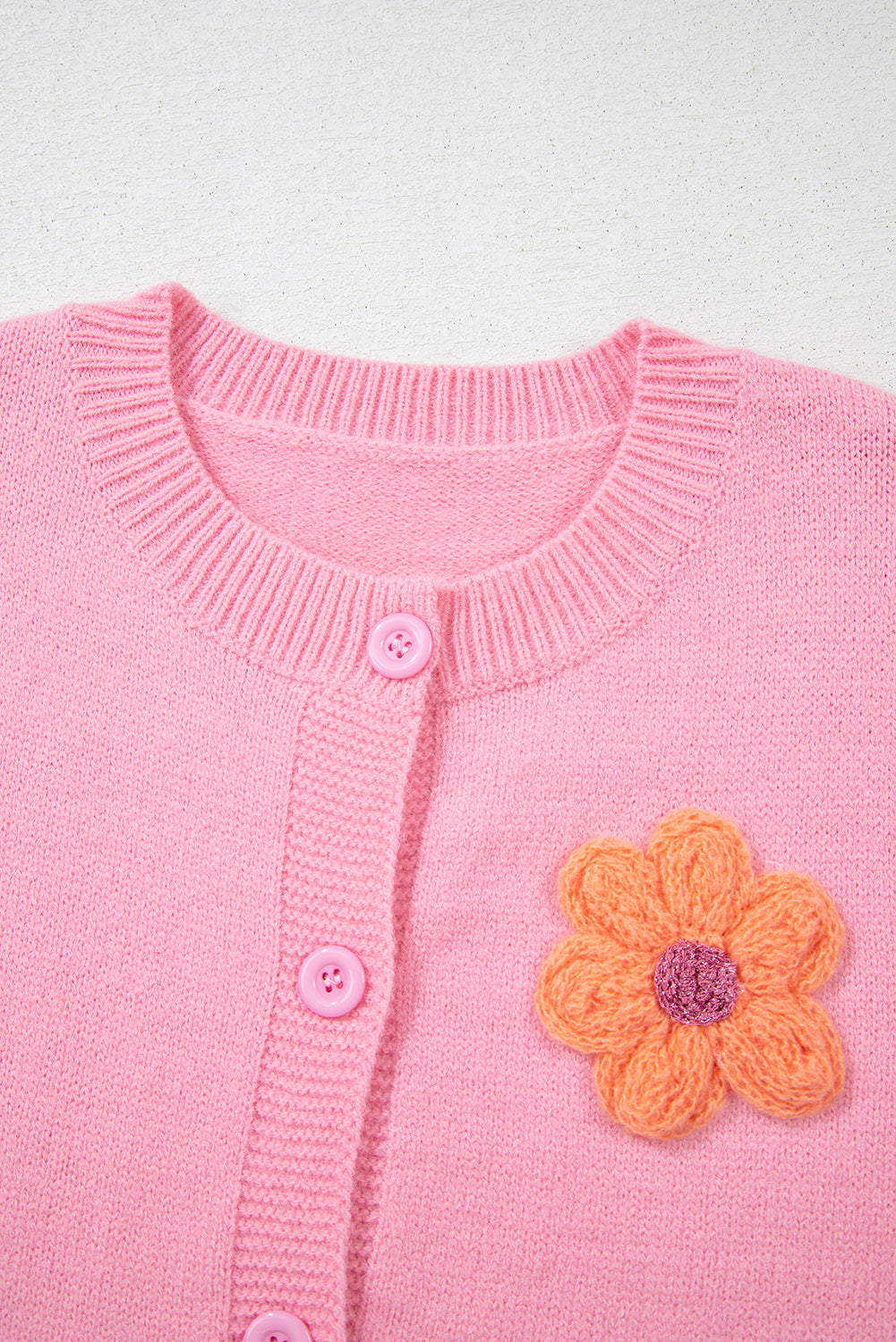 Shop Pink Floral Knit Button-Up Cardigan Cosy & Cute at LivelyLooks