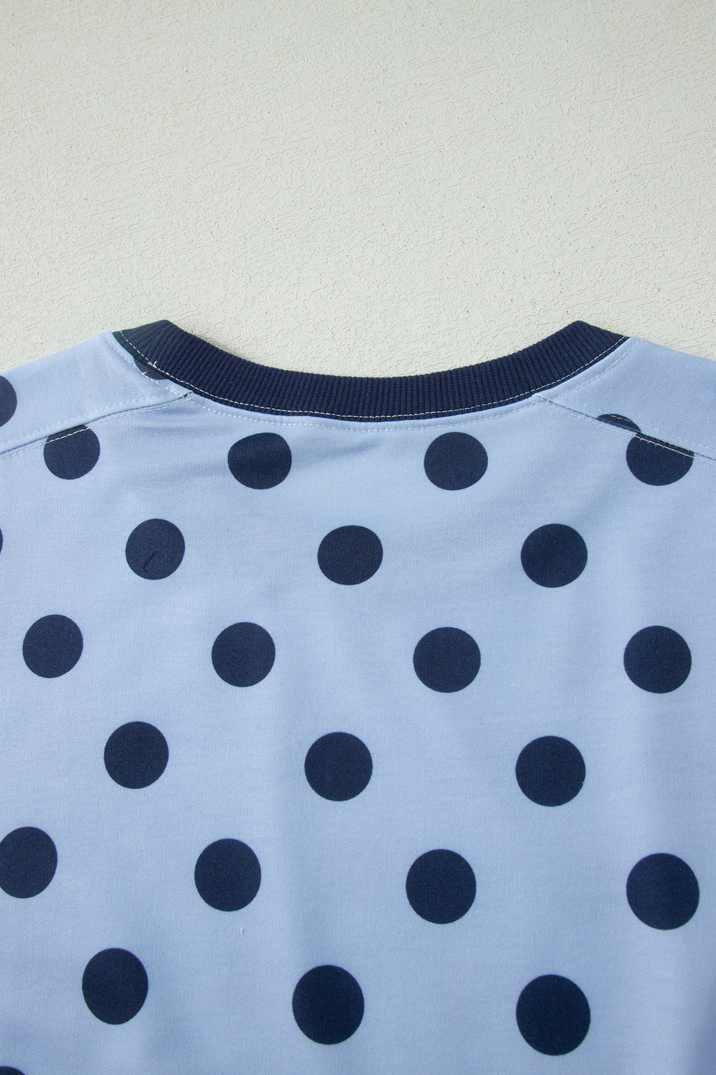 LivelyLooks Pink Color Block Trim Polka Dot Casual Tee women's fashion