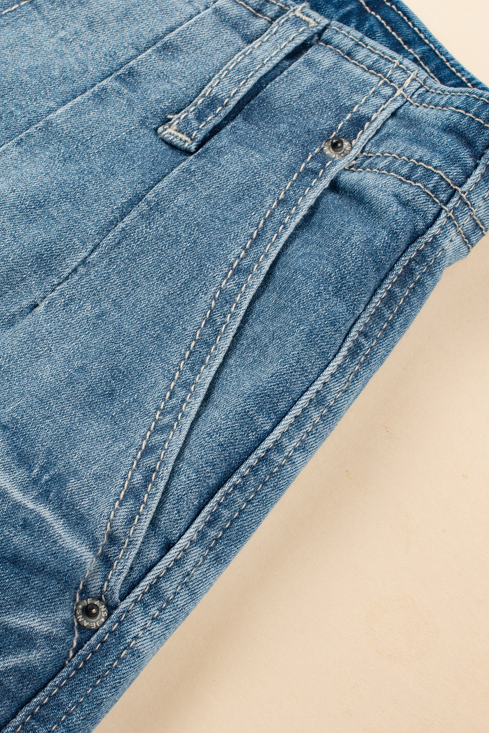 Women's Women's Medium Wash Straight Jeans Multi Button Loose Leg Sizes 6-16 at LivelyLooks