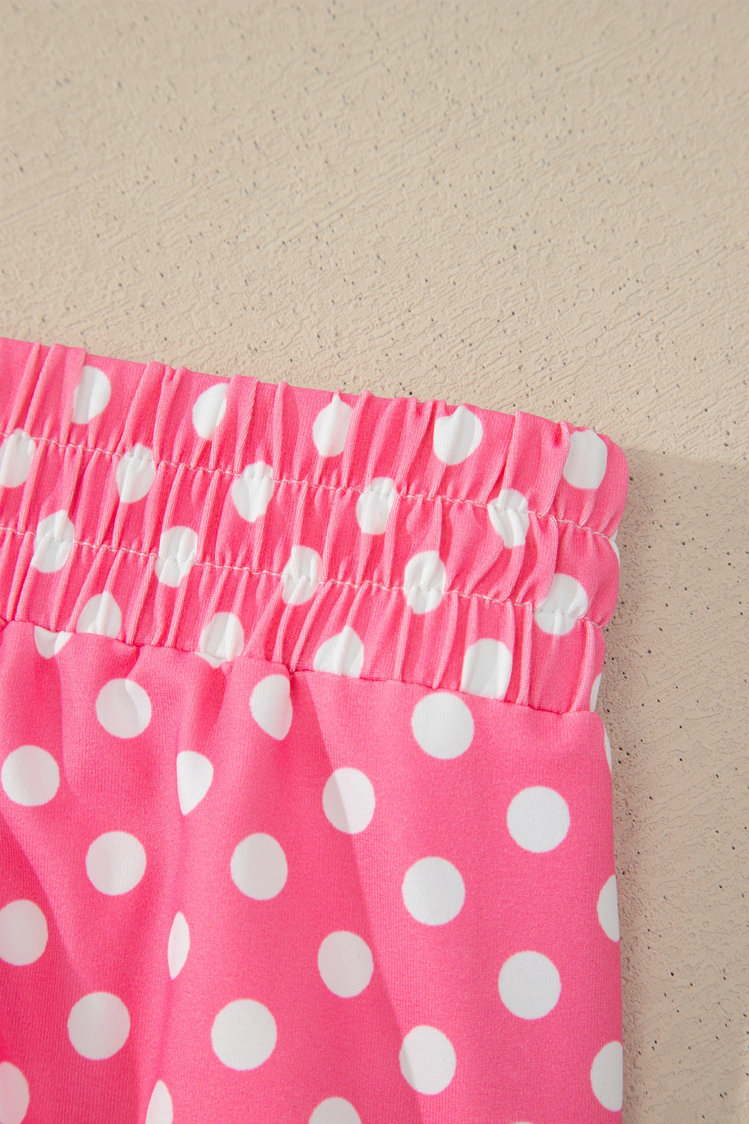 Polka Dot Halter Tank & Wide Leg Pants 2-Piece Set Blue & Pink
