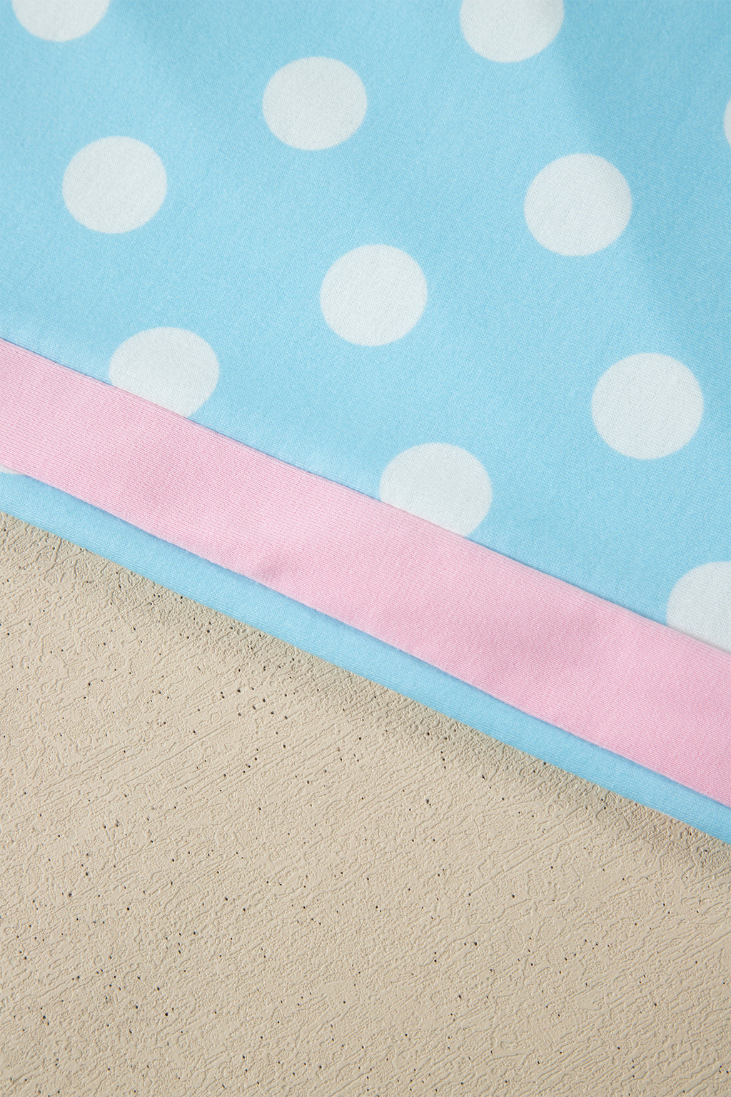 Sky Blue Polka Dot Short Sleeve Top & Wide Leg Trouser Set