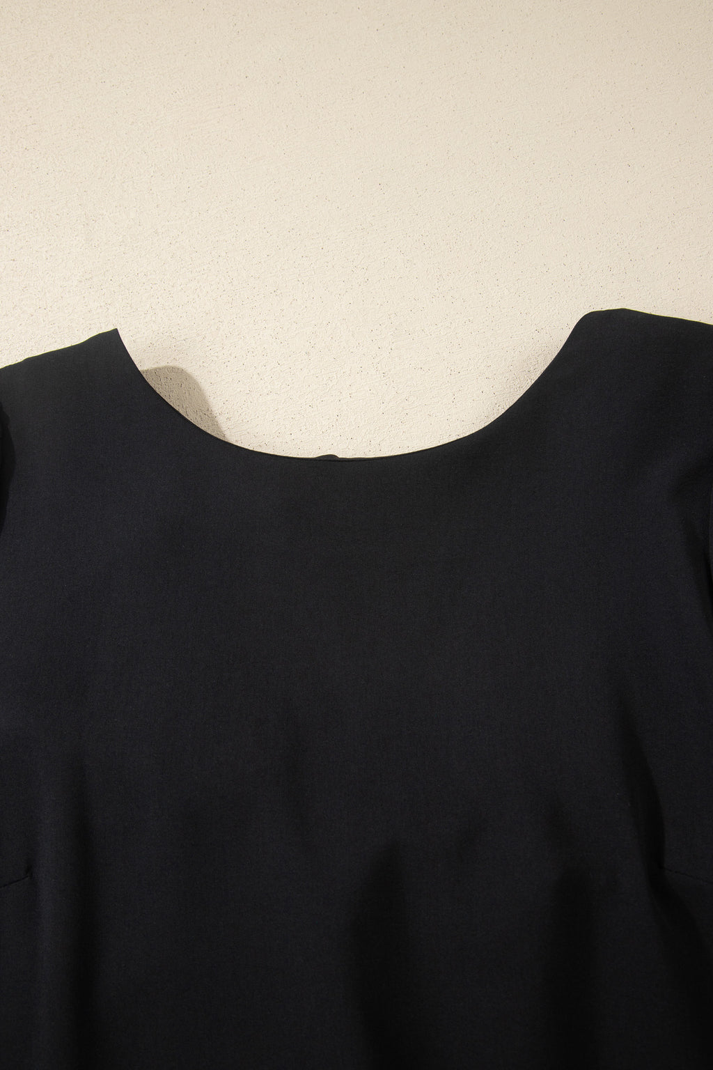 Black Bow Decor Backless Short Sleeve Shift Mini Dress S-XL