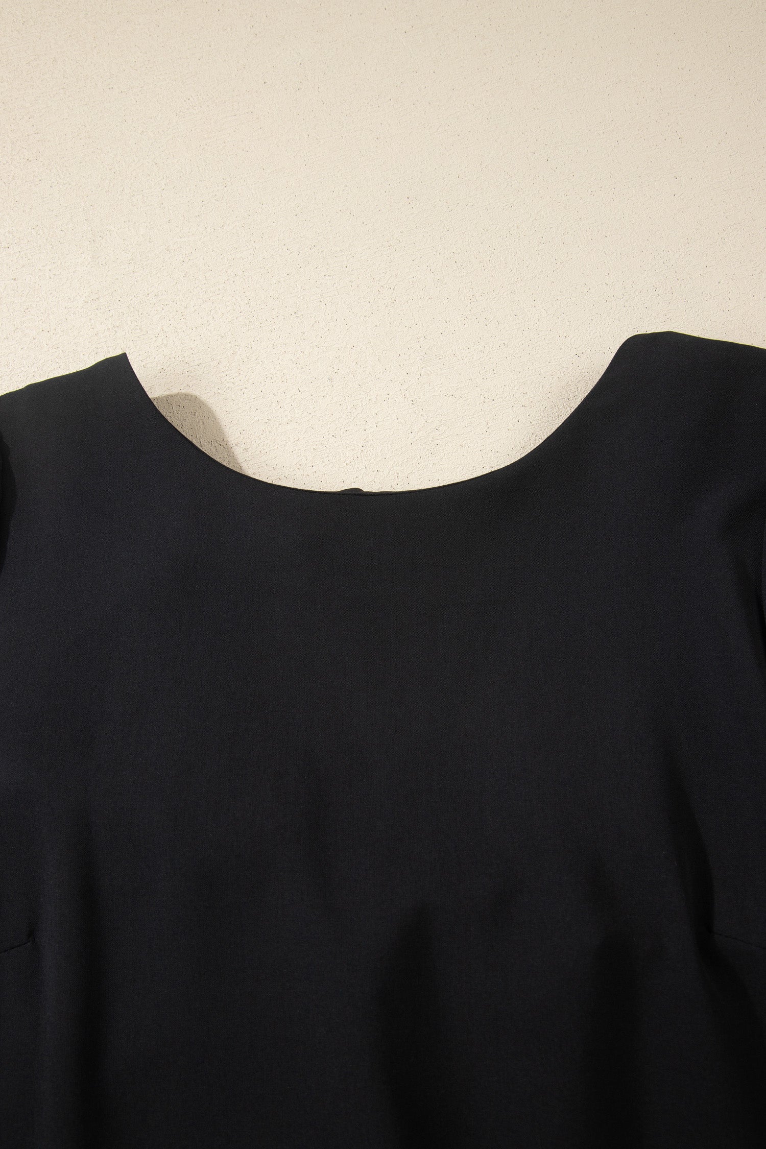 Black Bow Decor Backless Short Sleeve Shift Mini Dress S-XL