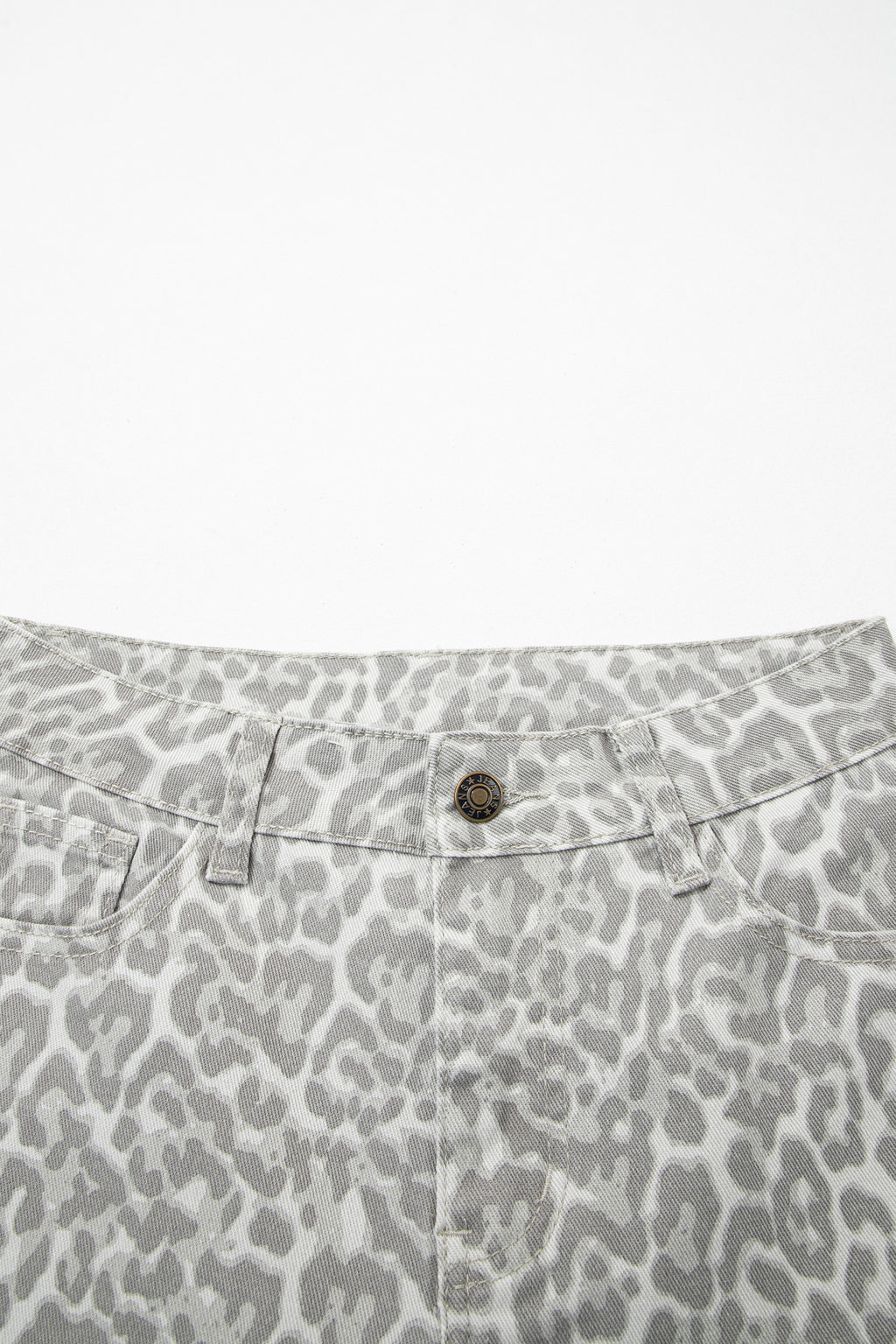 Women's Leopard Print Wide Leg High Waist Jeans | Brown, Grey, Blue & Pink at LivelyLooks