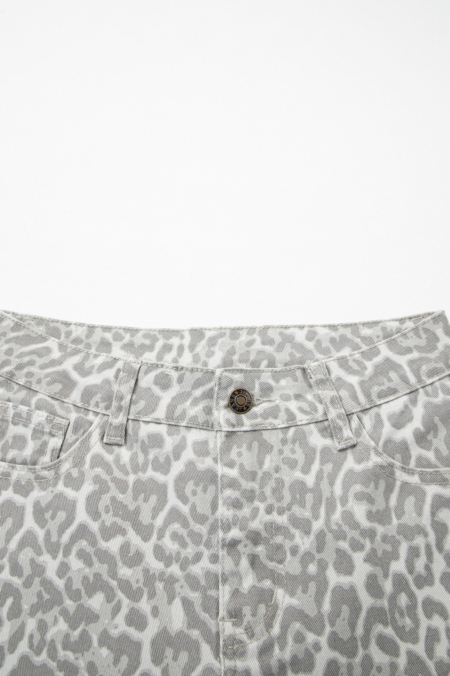 Women's Leopard Print Wide Leg High Waist Jeans | Brown, Grey, Blue & Pink at LivelyLooks
