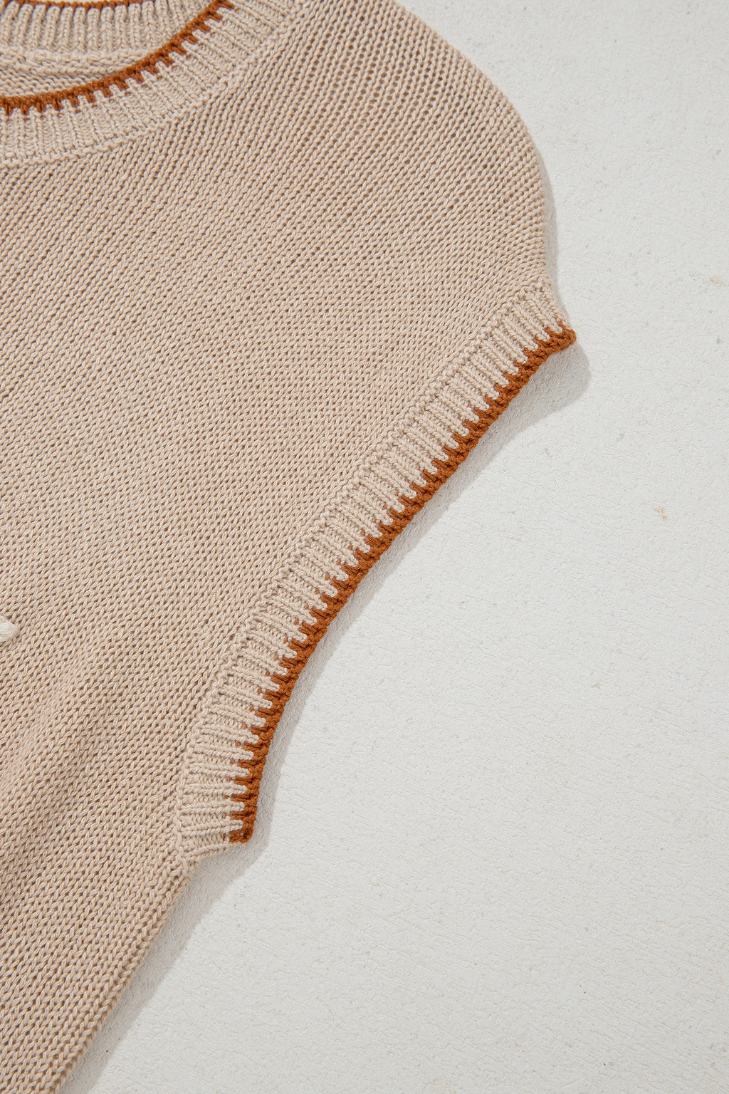 LivelyLooks HOWDY Western Knit Sweater Contrast Trim Short Sleeve women's fashion