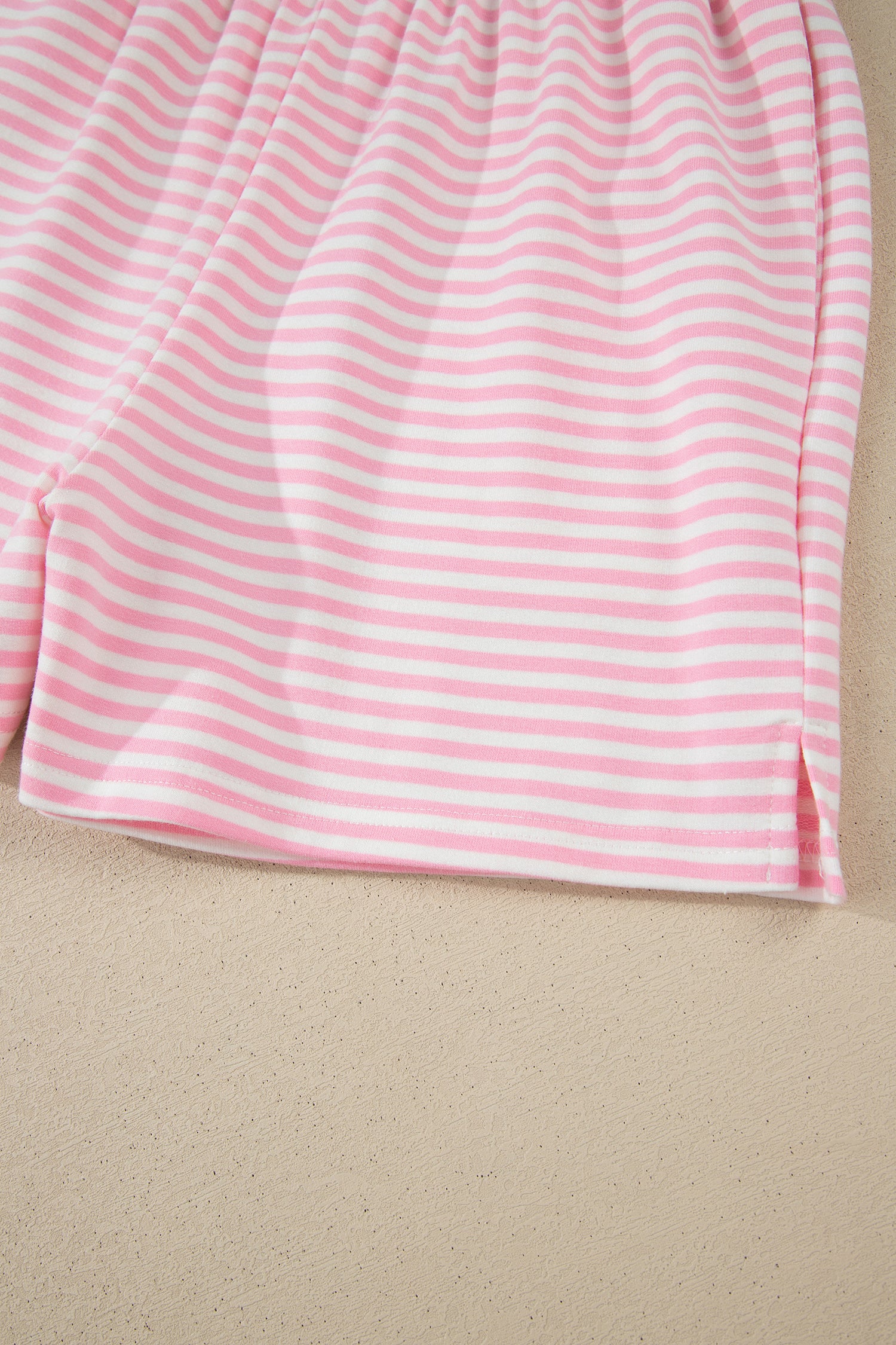 LivelyLooks Striped Oversized Mock Neck Sweatshirt & Shorts Co-ord Set | Blue, Pink, Green | S-XL women's fashion