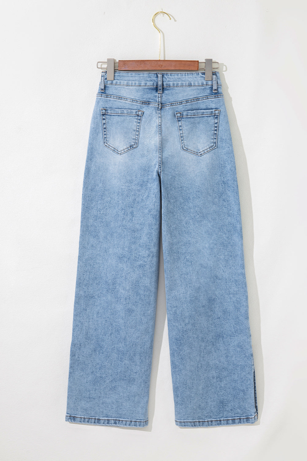 Shop Myosotis Slit Leg High Rise Drawstring Casual Jeans at LivelyLooks