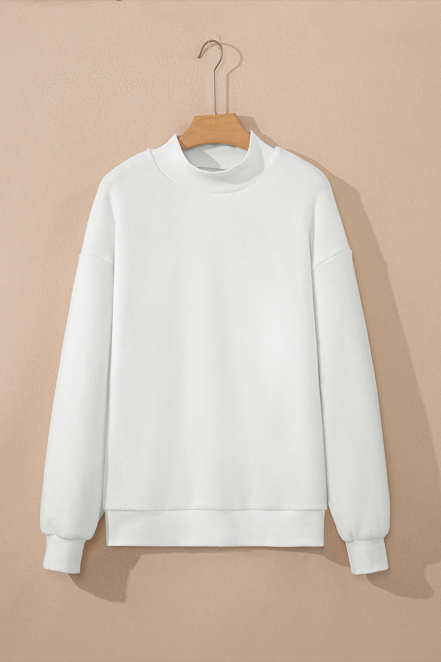 Carrot Oversized Reversible Sweatshirt Drop Shoulder Mock Neck Women S-XL