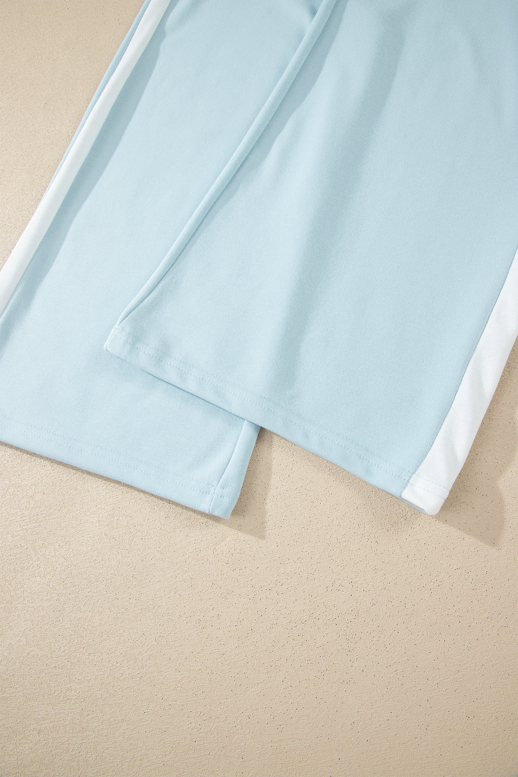 Mist Blue Contrast Trim Pocketed Boxy Tank Top & Wide Leg Pant Set | UK 8–22