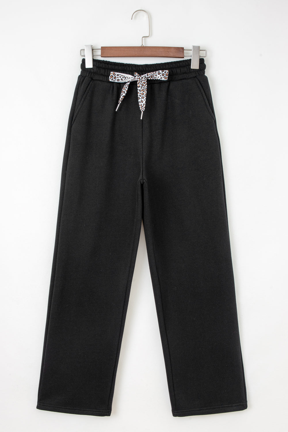 LivelyLooks Women's Fleece Lined Leopard Drawstring High Waist Trousers S-XL women's fashion