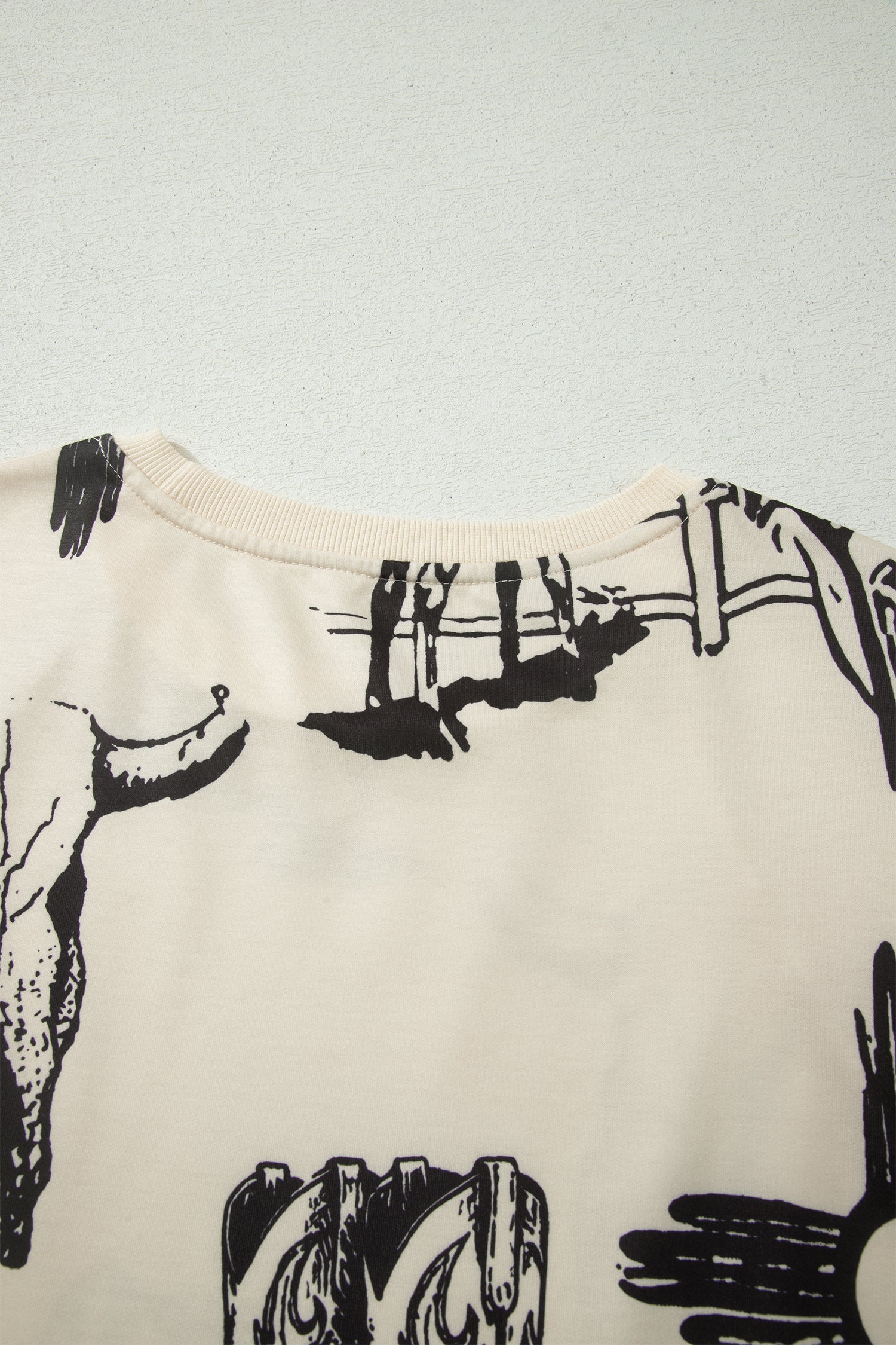 Beige Retro Western Print T-Shirt Cowboy Boots Cactus Short Sleeve Women S-XL