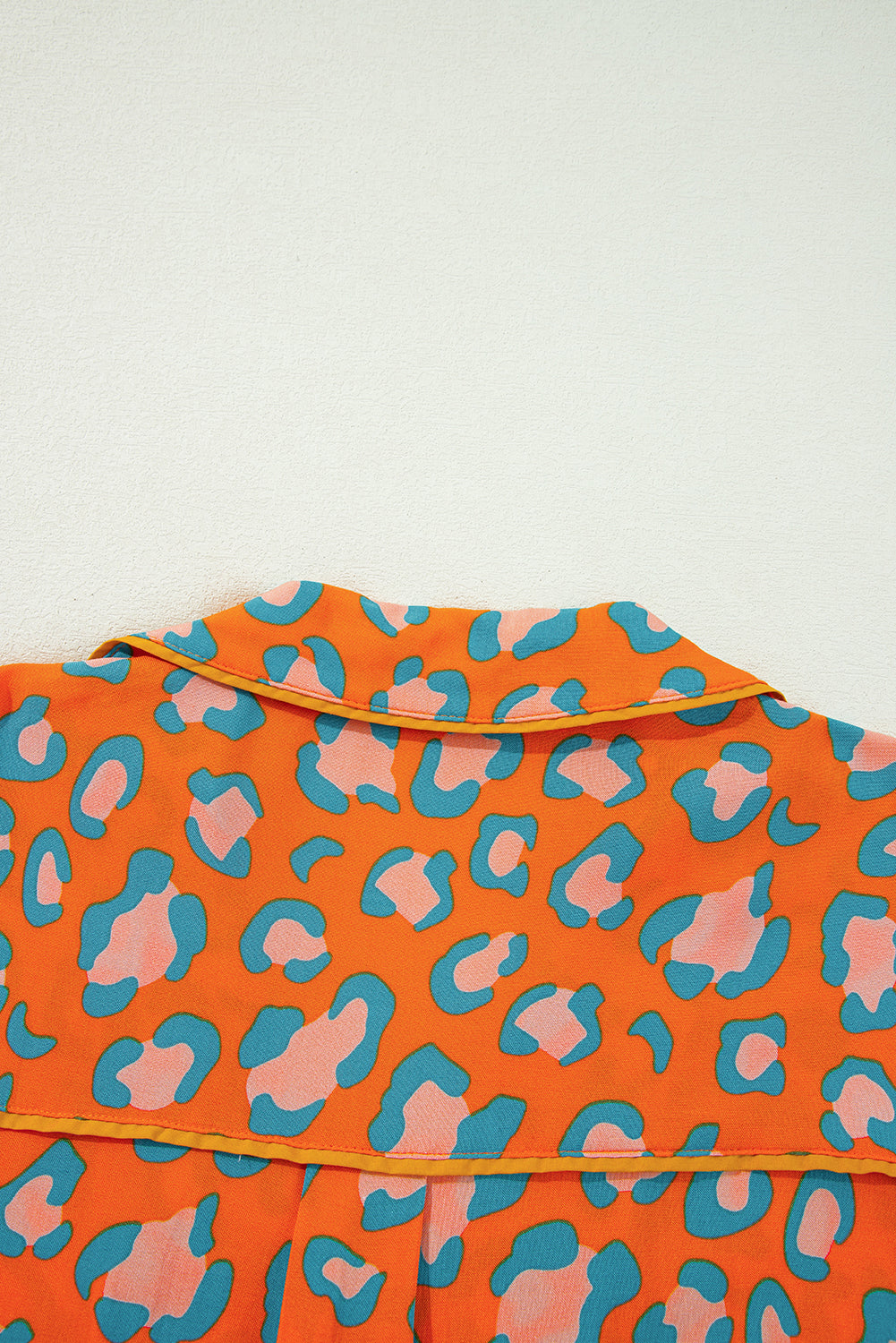 Shop Orange Leopard Print Long Sleeve Shirt and Shorts Pyjama Set Nightwear PJ Lounge at LivelyLooks