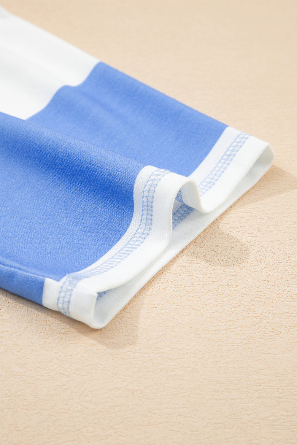 Seam Detail Half-Zip Tee & Casual Shorts Co-ord | Pink, Sky Blue & Yellow Stripe