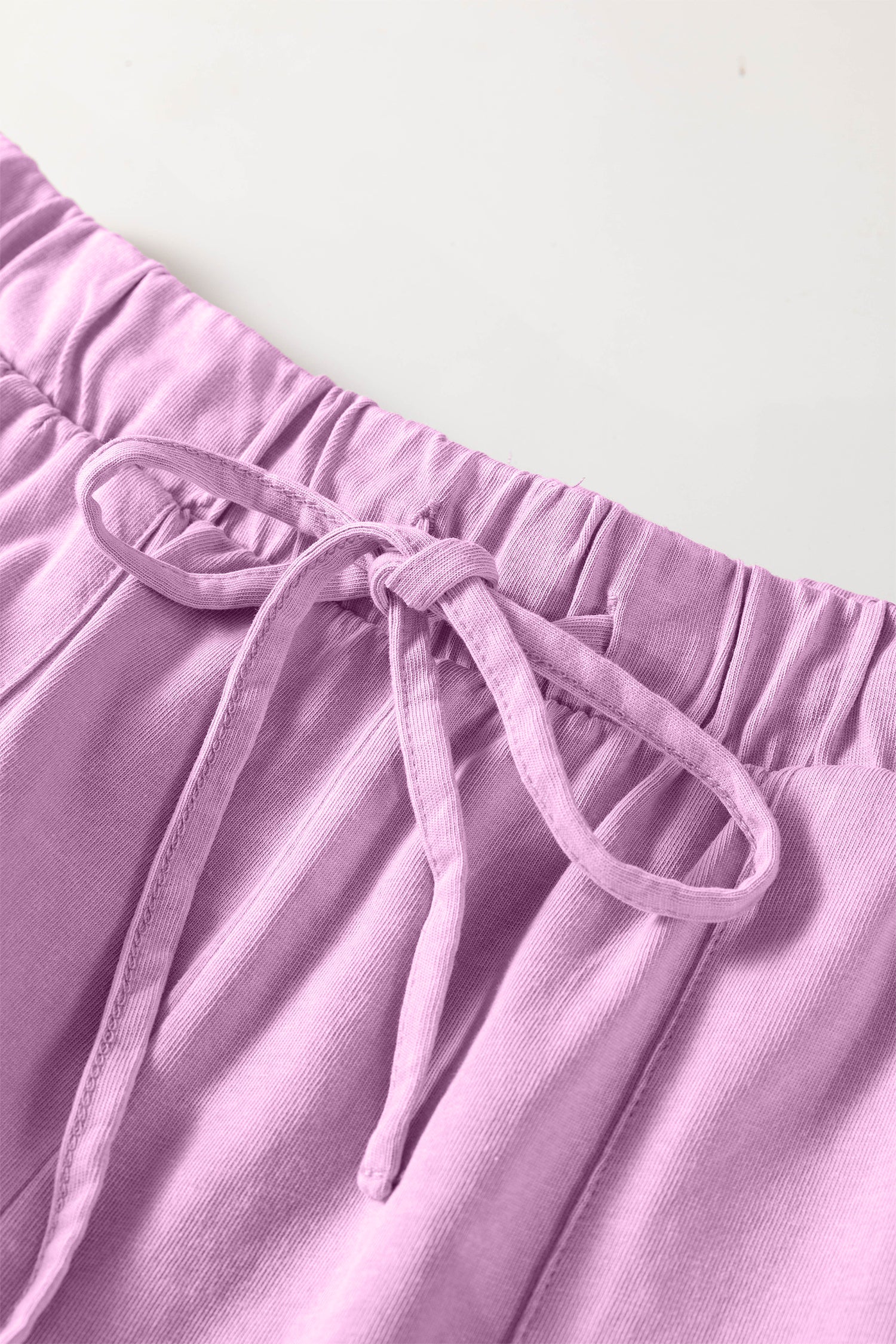 Women's Mineral Wash Cotton Crew Neck Tee & Shorts Set Pink S-XL