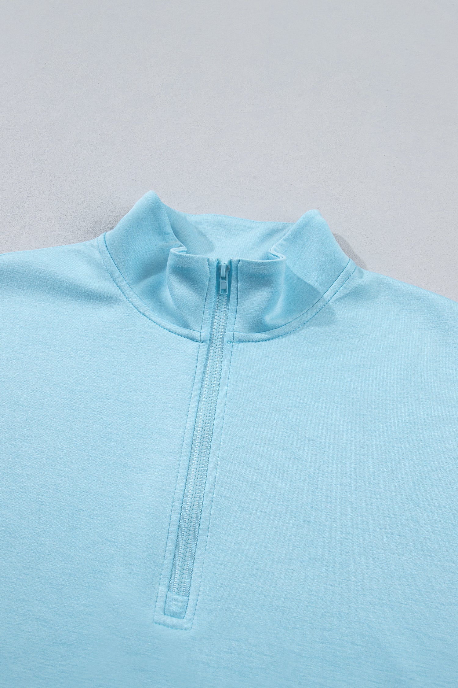 LivelyLooks Blue Half-Zip High Neck Athleisure Short Set | S-XL women's fashion